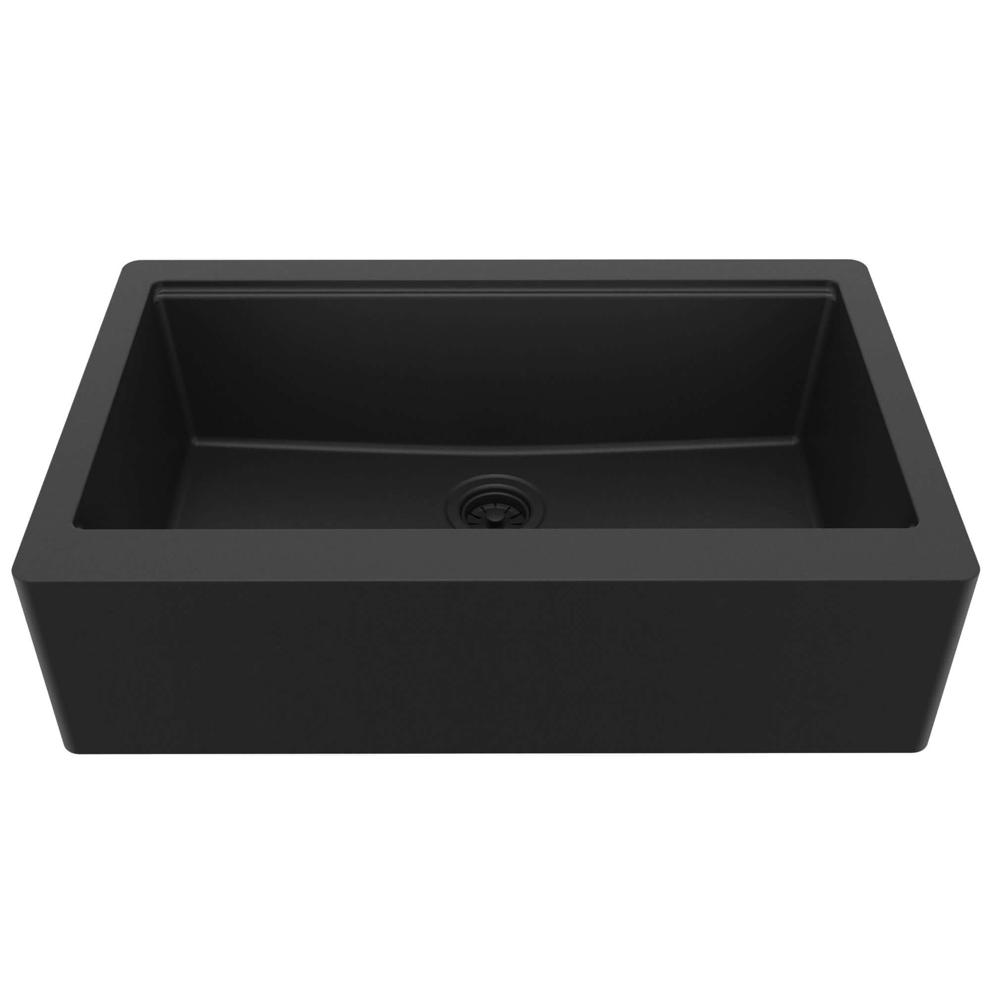Karran 34 quartz composite workstation farmhouse sink black product image