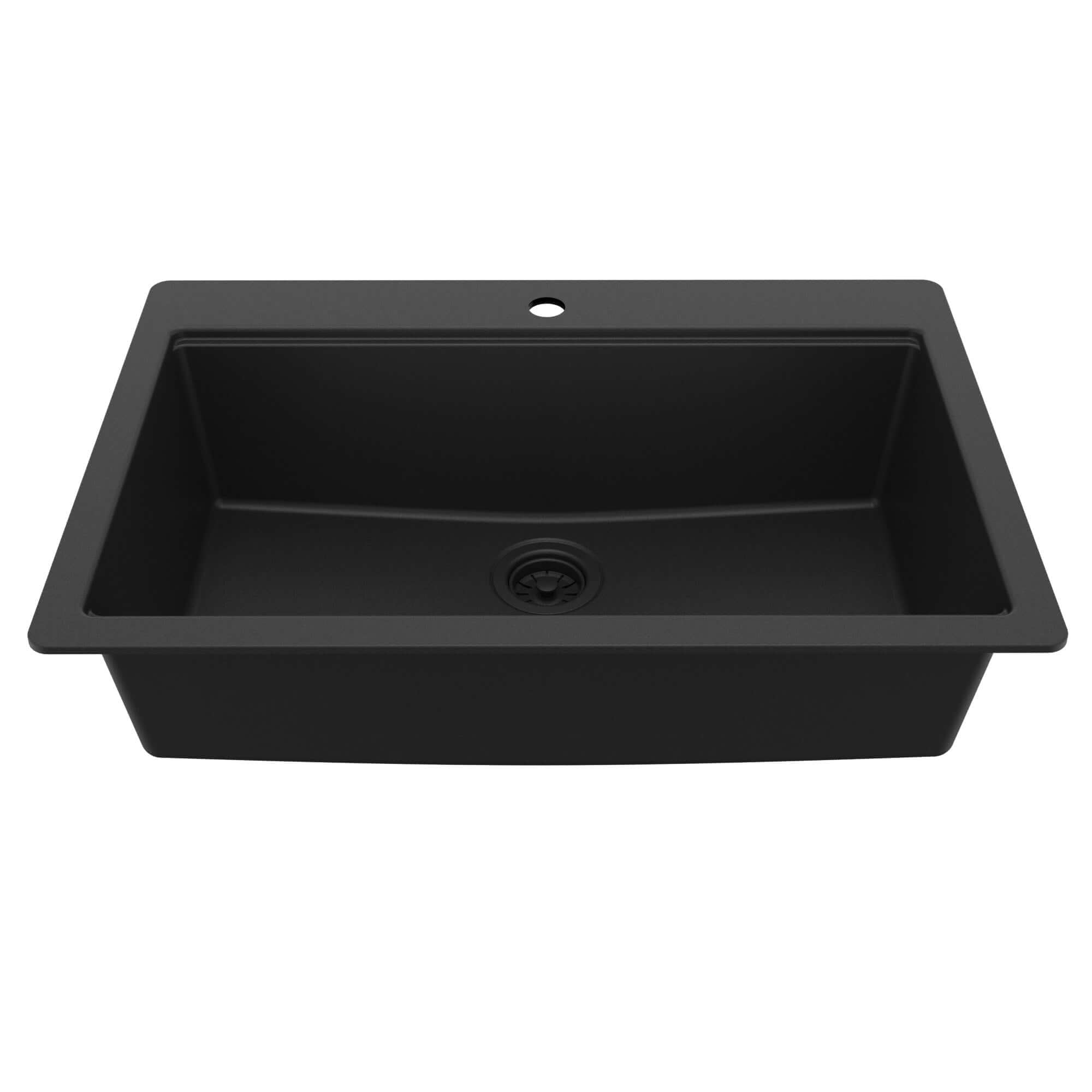 Karran 33 quartz composite workstation kitchen sink black product image