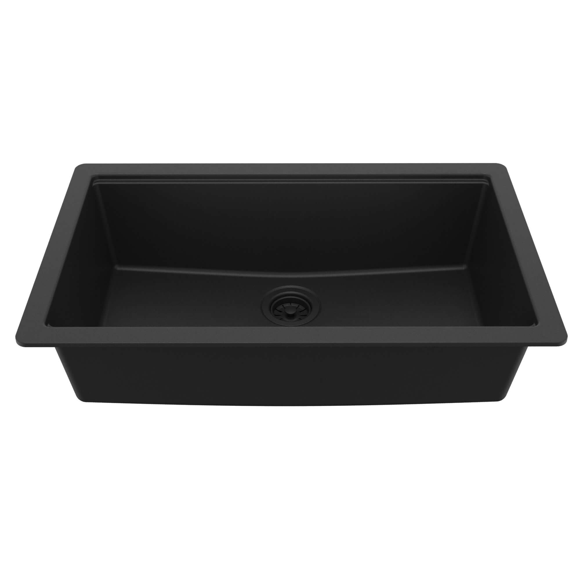 Karran 32 quartz composite workstation kitchen sink black product image