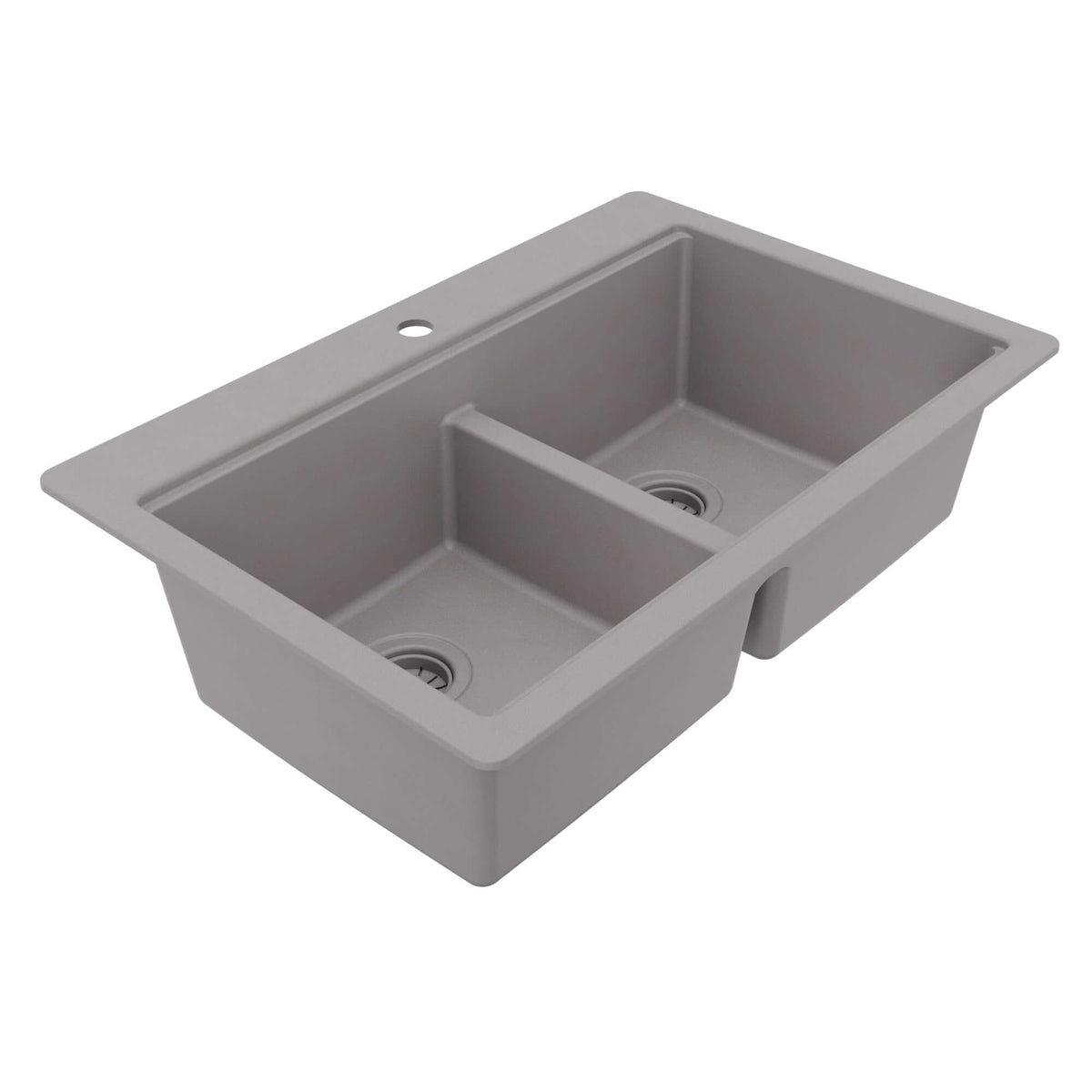 Karran 33 quartz composite workstation kitchen sink 50/50 double bowl grey product image