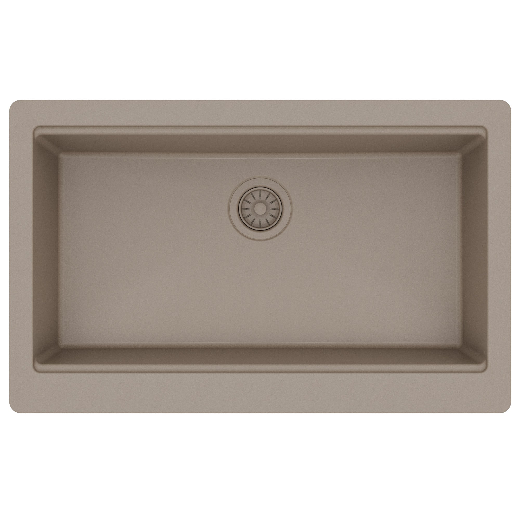 Karran 34 quartz composite workstation farmhouse sink concrete product image