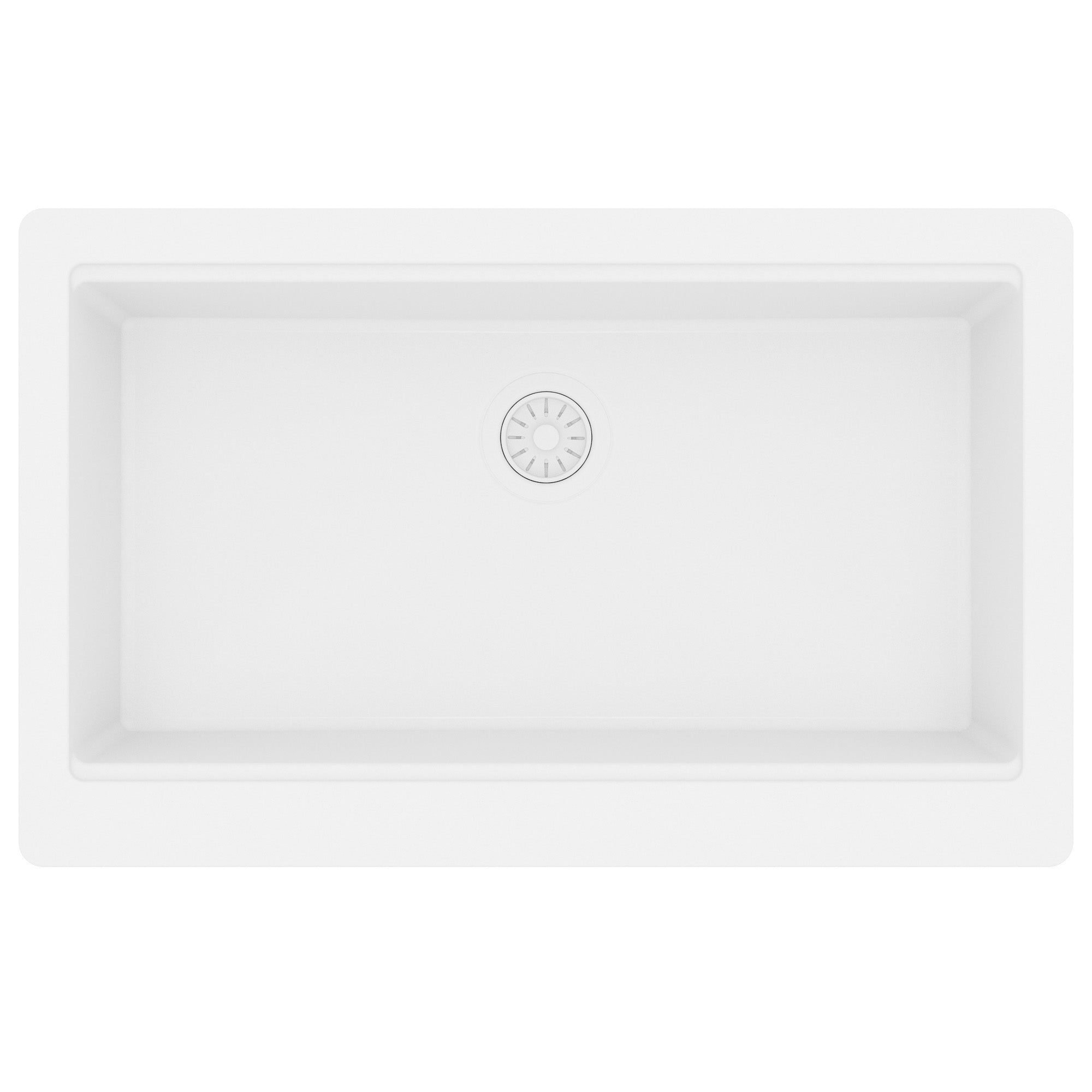Karran 34 quartz composite workstation farmhouse sink white product image