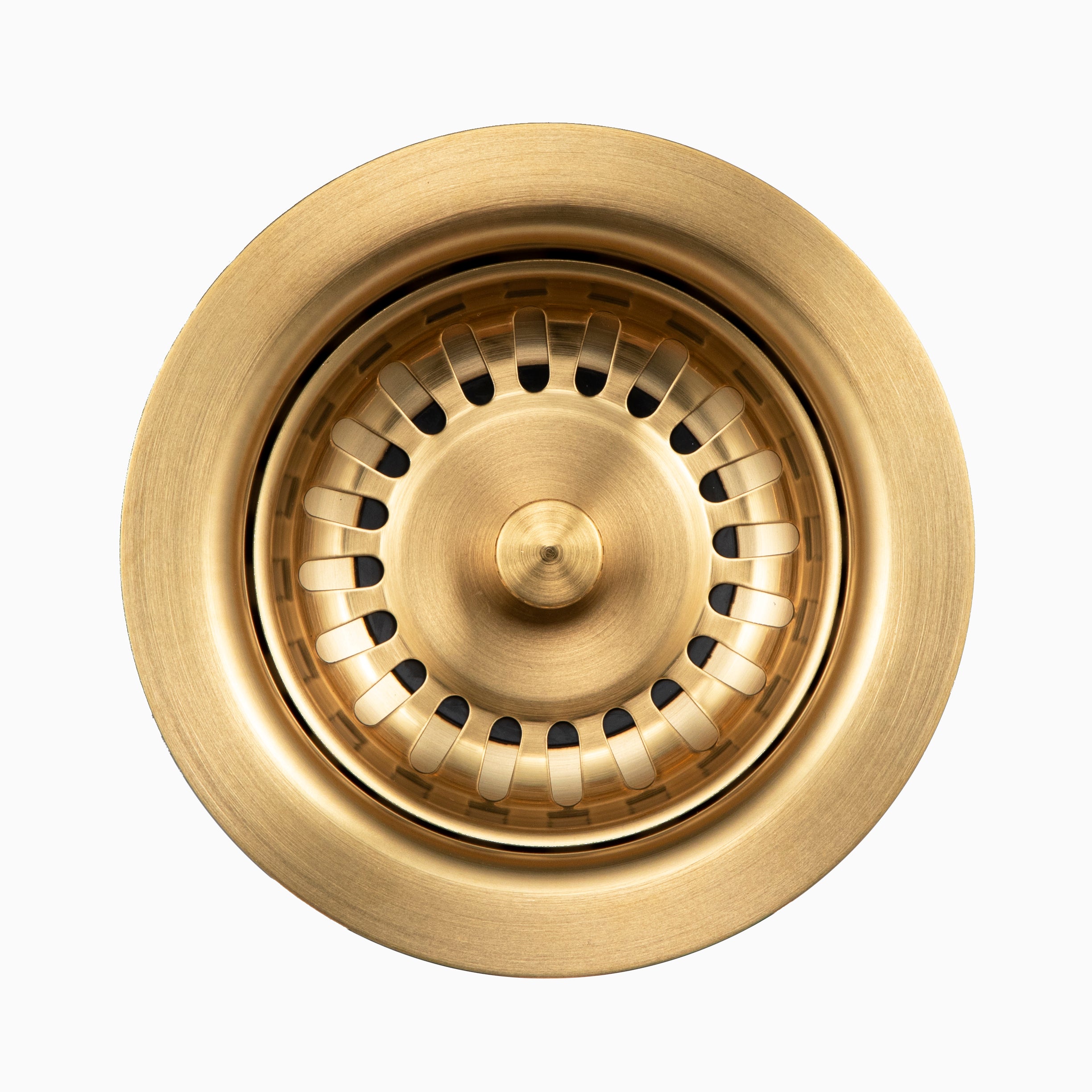 Houzer 3-1/2" Basket Strainer Drain in Brushed Brass - Stainless Steel & Plastic, 20 Gauge, 190-9180 BB
