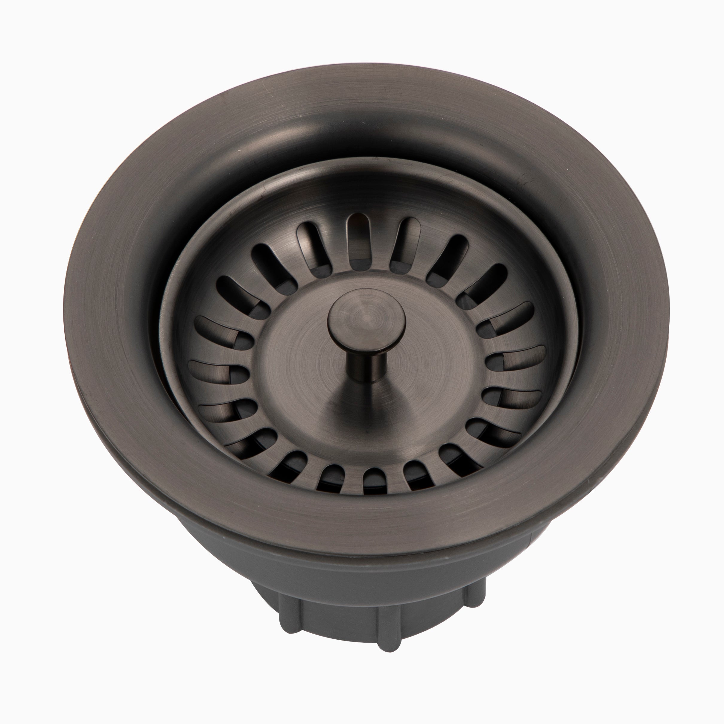 Houzer 3-1/2" Basket Strainer Drain in Graphite - Stainless Steel & Plastic, 20 Gauge, 190-9180 GR