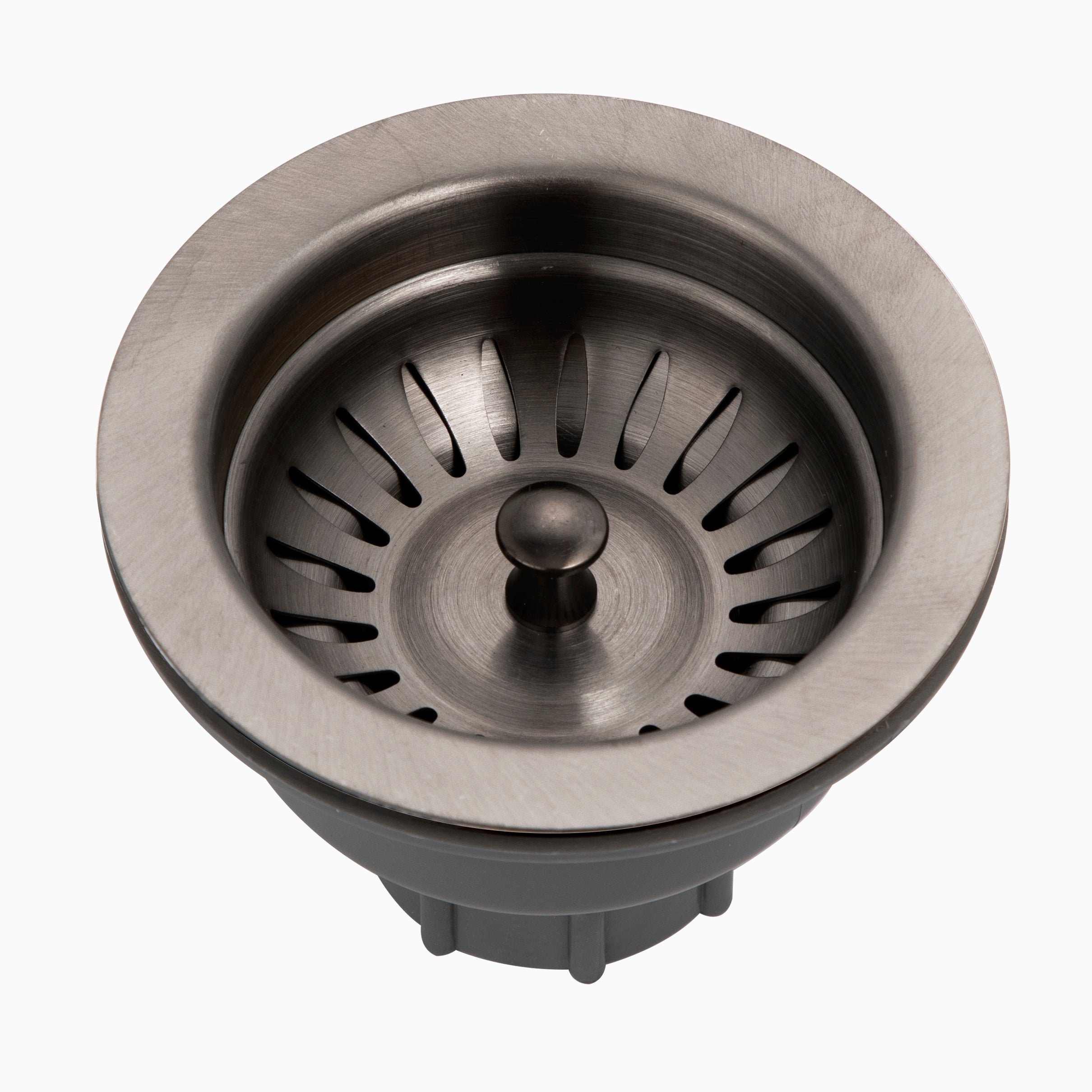 Houzer 3-1/2" Basket Strainer Drain in Pewter - Stainless Steel & Plastic, 190-9180 PW