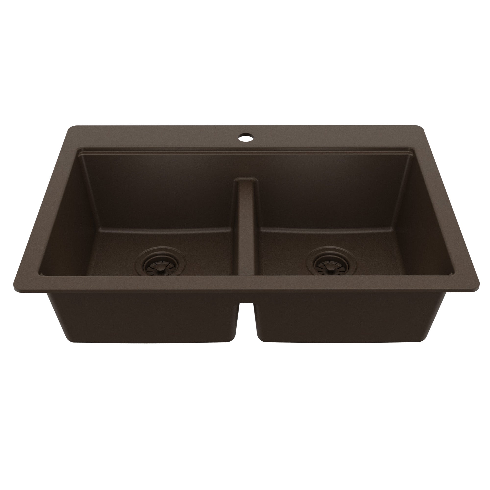Karran 33 quartz composite workstation kitchen sink 50/50 double bowl brown product image
