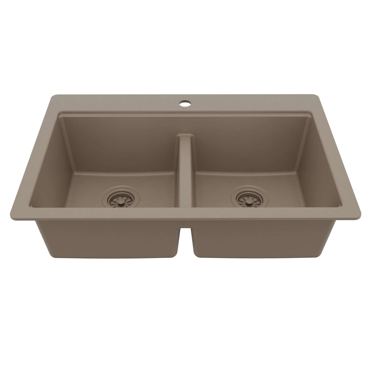 Karran 33 quartz composite workstation kitchen sink 50/50 double bowl concrete product image