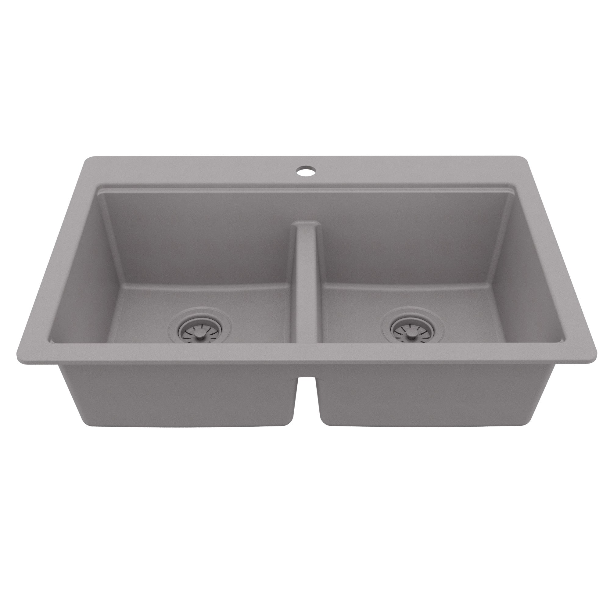 Karran 33 quartz composite workstation kitchen sink 50/50 double bowl grey product image