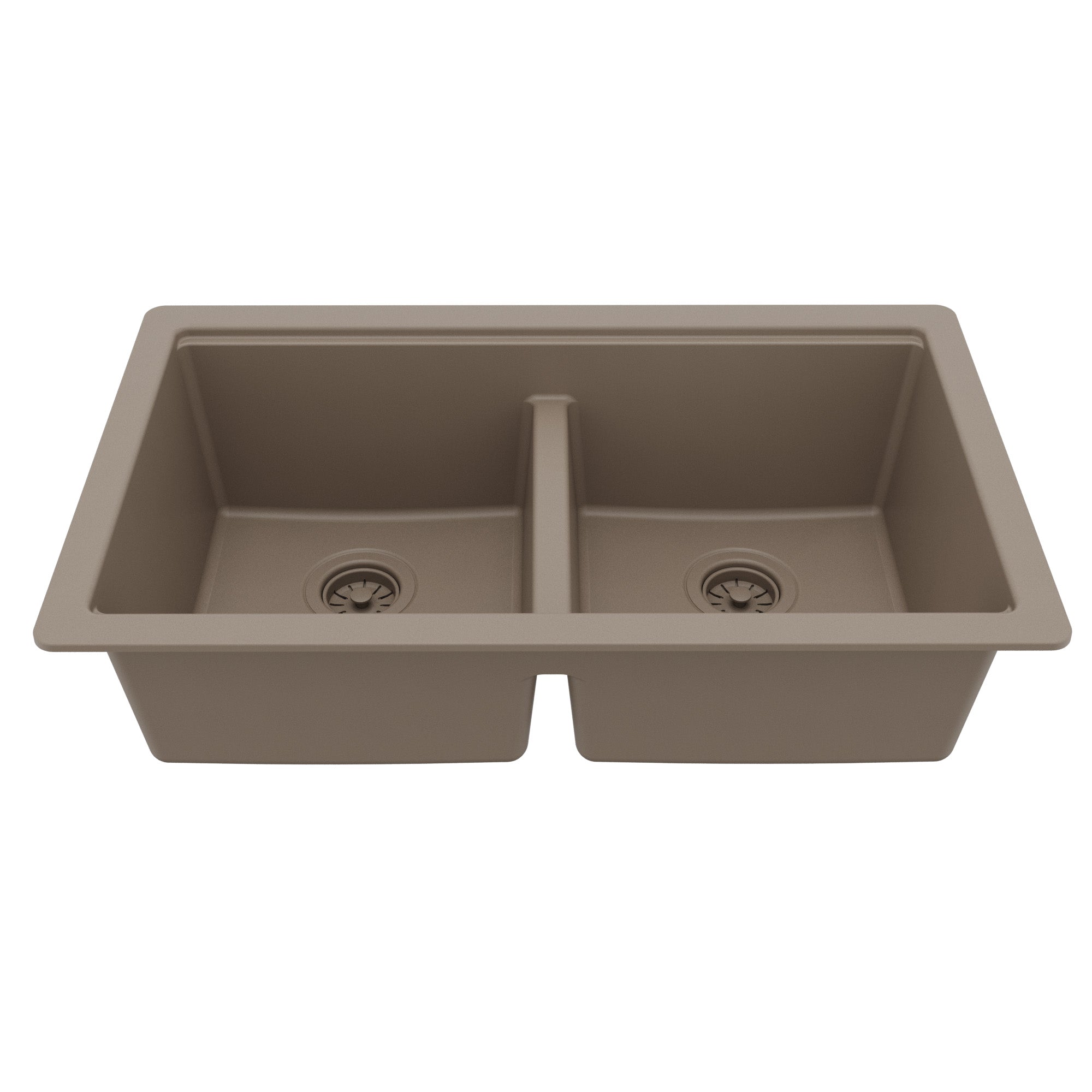 Karran 32 quartz composite workstation kitchen sink 50/50 double bowl concrete product image