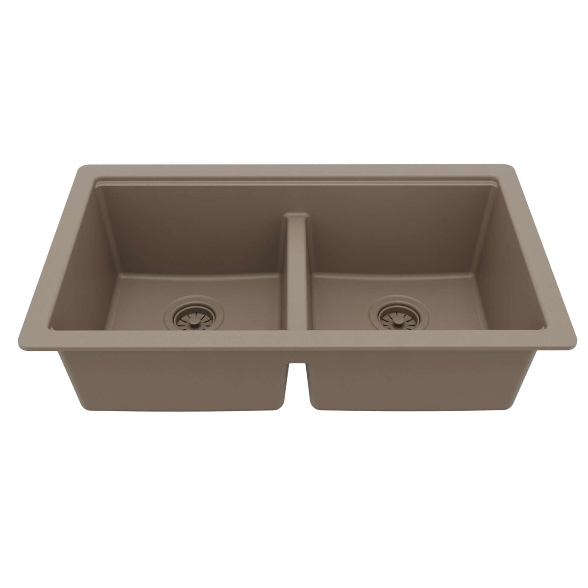 Karran 32 quartz composite workstation kitchen sink 50/50 double bowl concrete product image