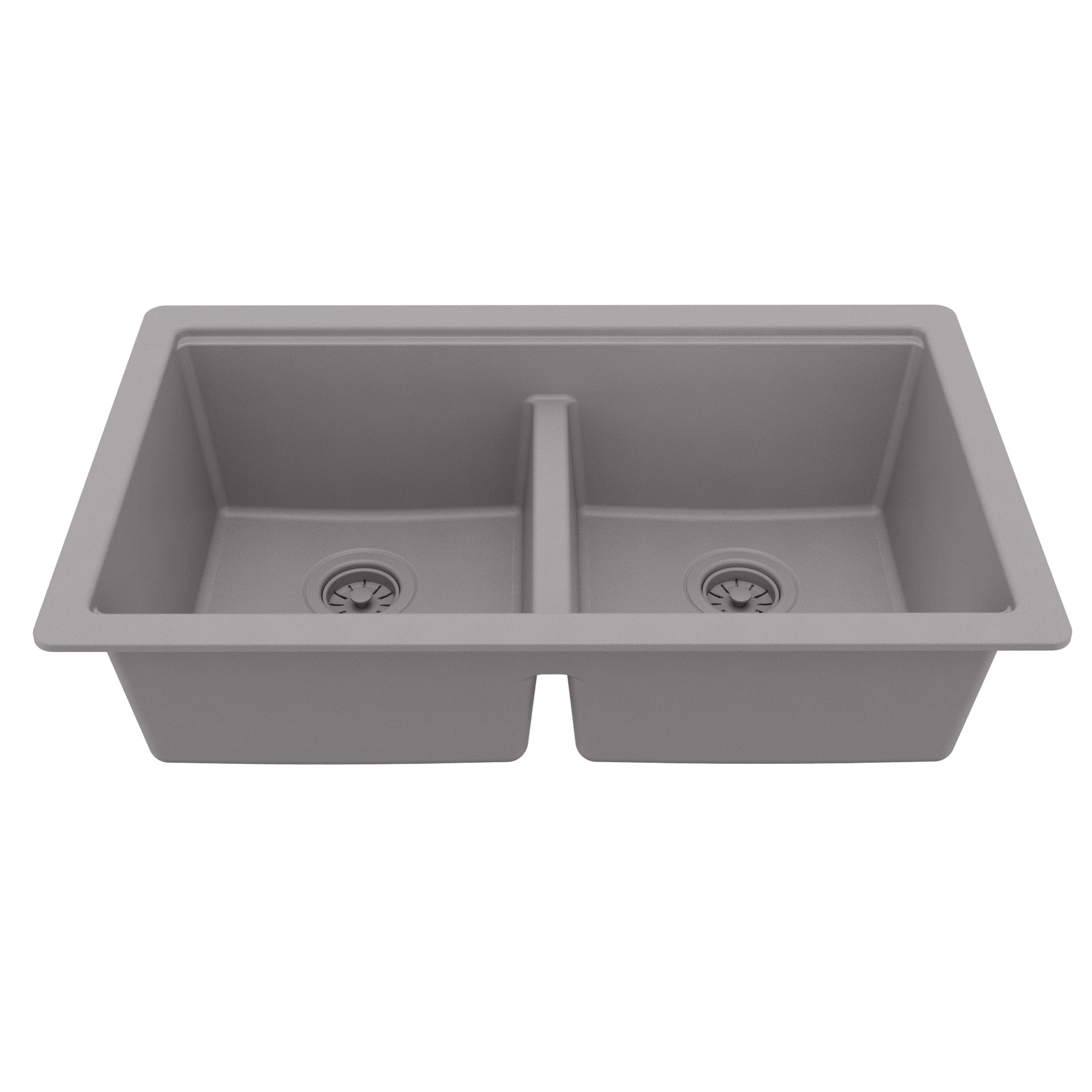 Karran 32 quartz composite workstation kitchen sink 50/50 double bowl grey product image