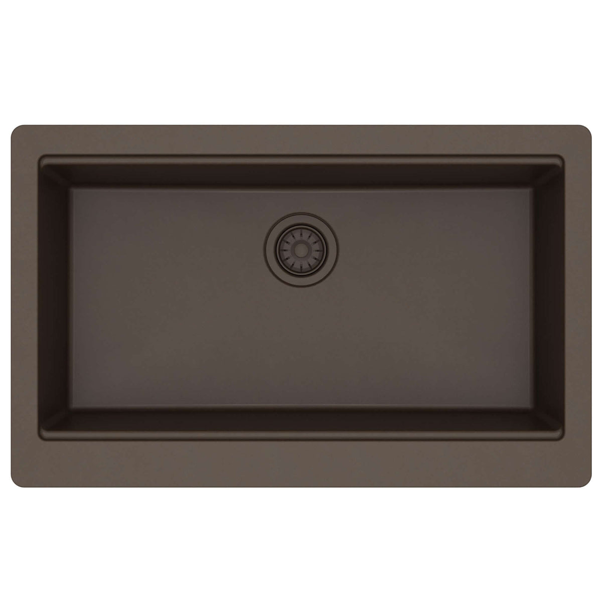 Karran 34 quartz composite retrofit workstation farmhouse sink brown product image