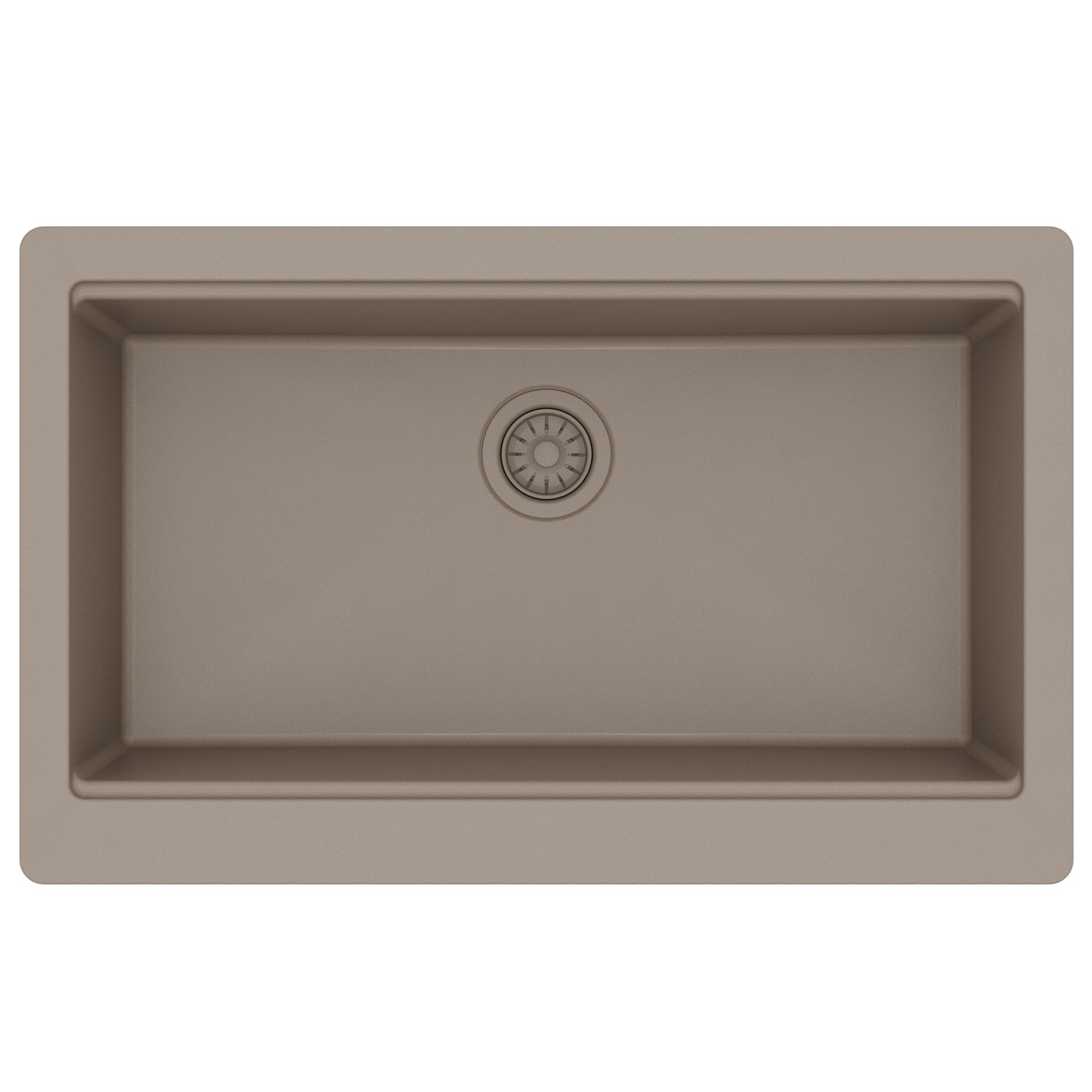 Karran 34 quartz composite retrofit workstation farmhouse sink concrete product image