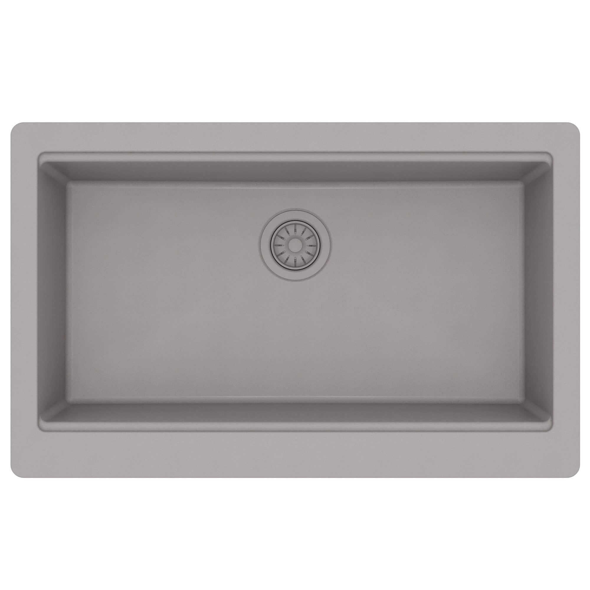 Karran 34 quartz composite retrofit workstation farmhouse sink grey product image