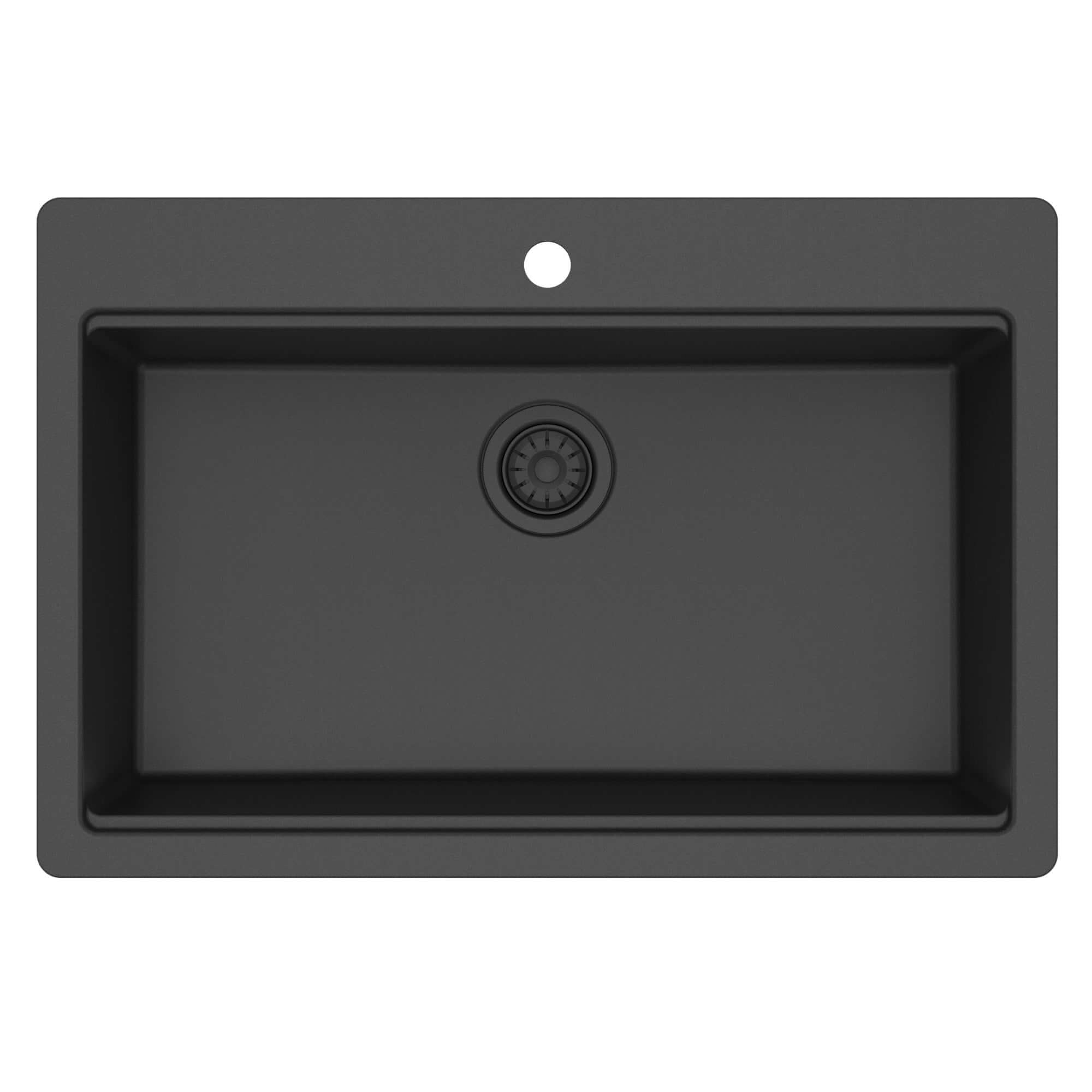 Karran 33 quartz composite workstation kitchen sink black product image