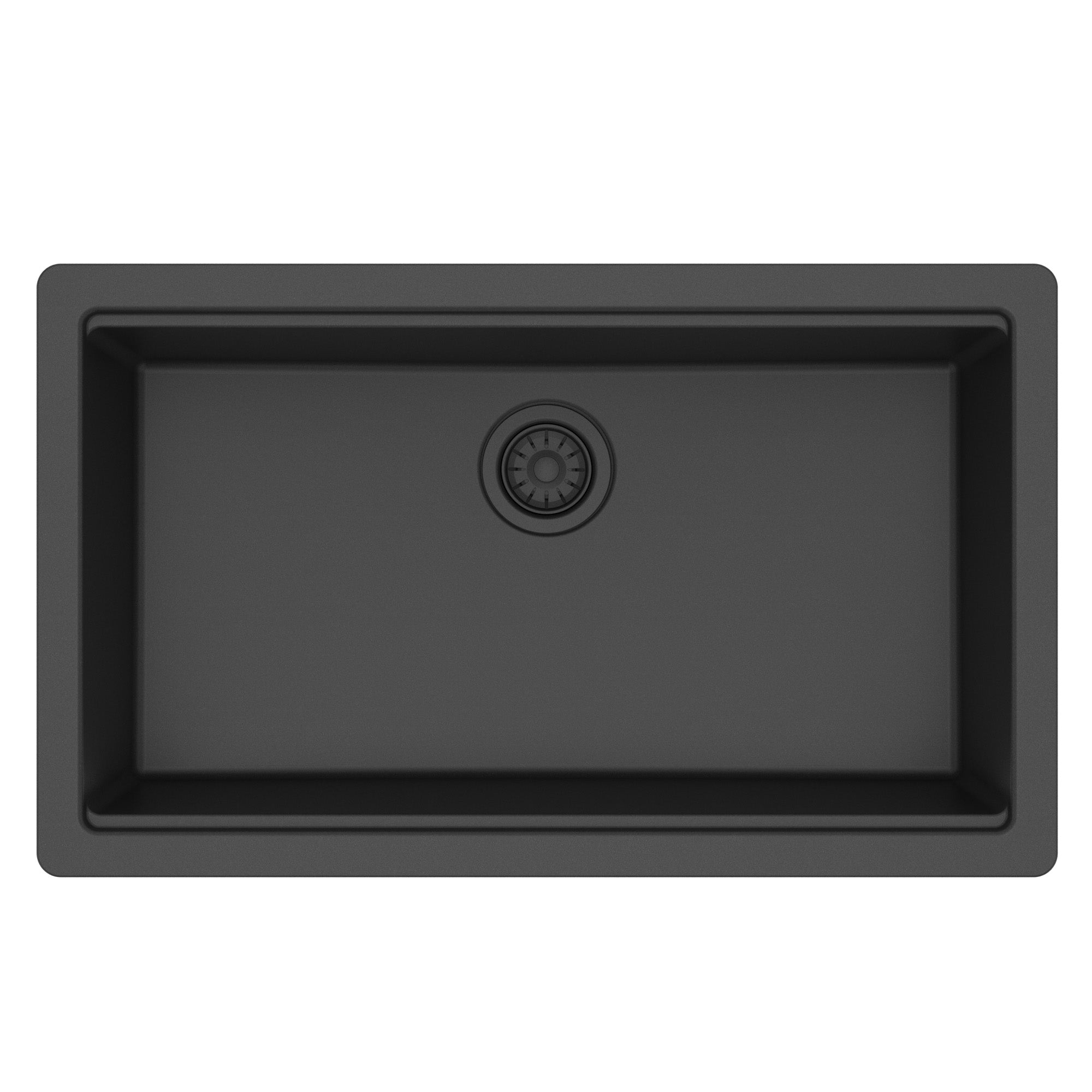 Karran 32 quartz composite workstation kitchen sink black product image