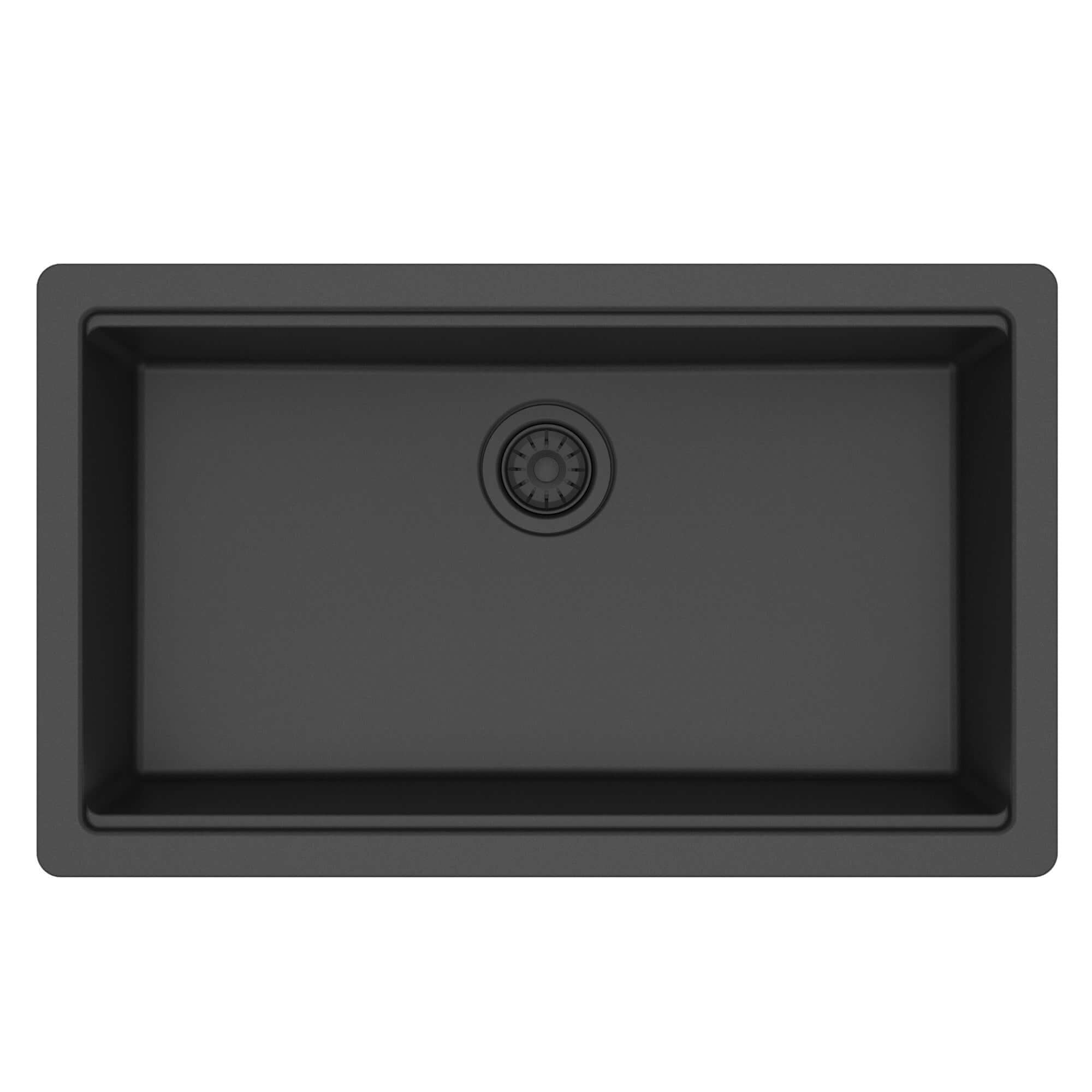 Karran 32 quartz composite workstation kitchen sink black product image