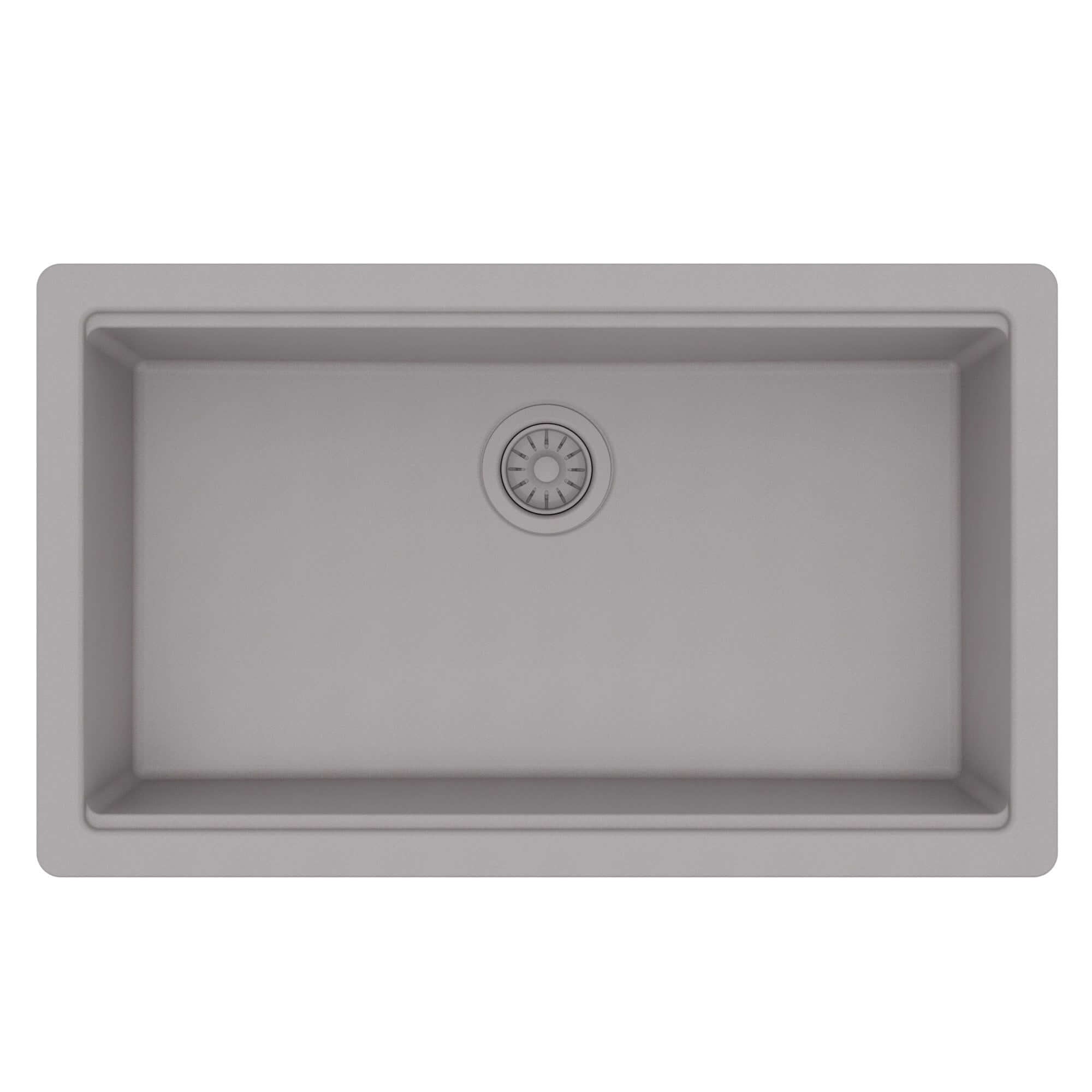 Karran 32 quartz composite workstation kitchen sink grey product image