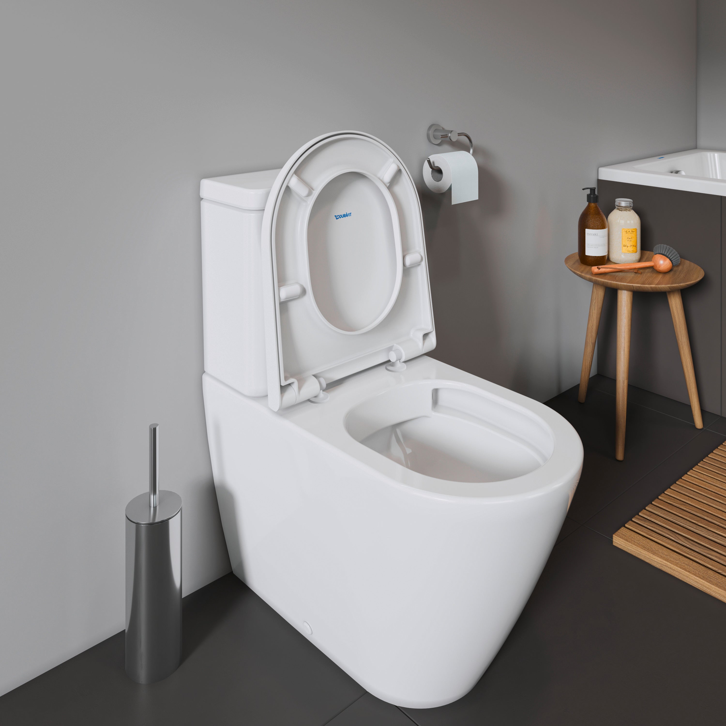 D-Neo Round Slow Close Toilet Seat in White