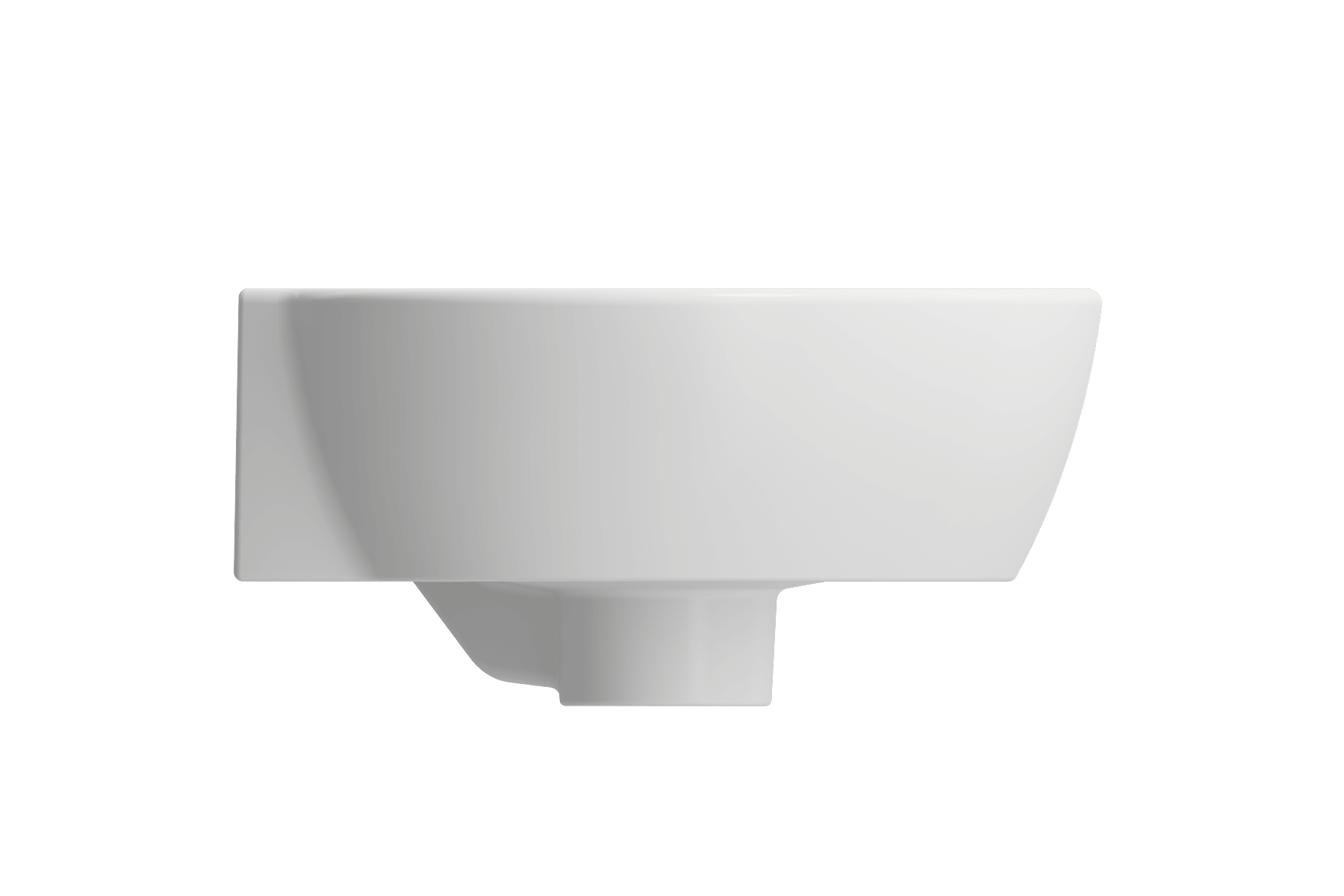 Alternate Image for BOCCHI Milano 13" Oval Corner Fireclay Bathroom Sink, Matte White, Single Faucet Hole, 1392-002-0126