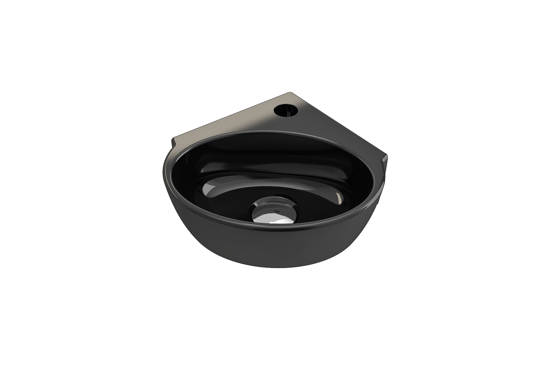 Alternate Image for BOCCHI Milano 13" Oval Corner Fireclay Bathroom Sink, Black, Single Faucet Hole, 1392-005-0126
