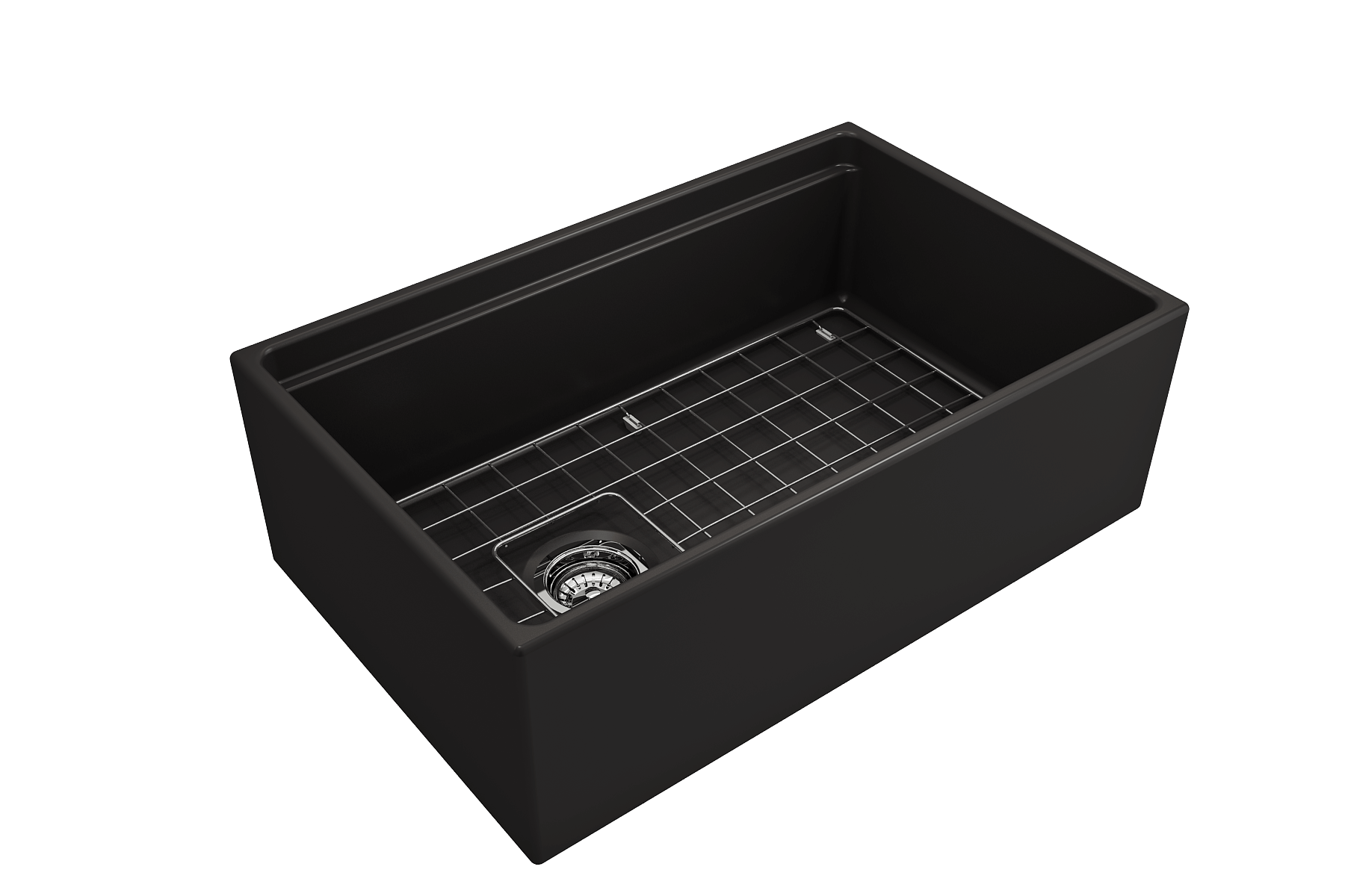 BOCCHI Contempo 30" Fireclay Workstation Farmhouse Sink Kit with Faucet and Accessories, Matte Black (sink) / Matte Black (faucet), 1344-004-2020MB