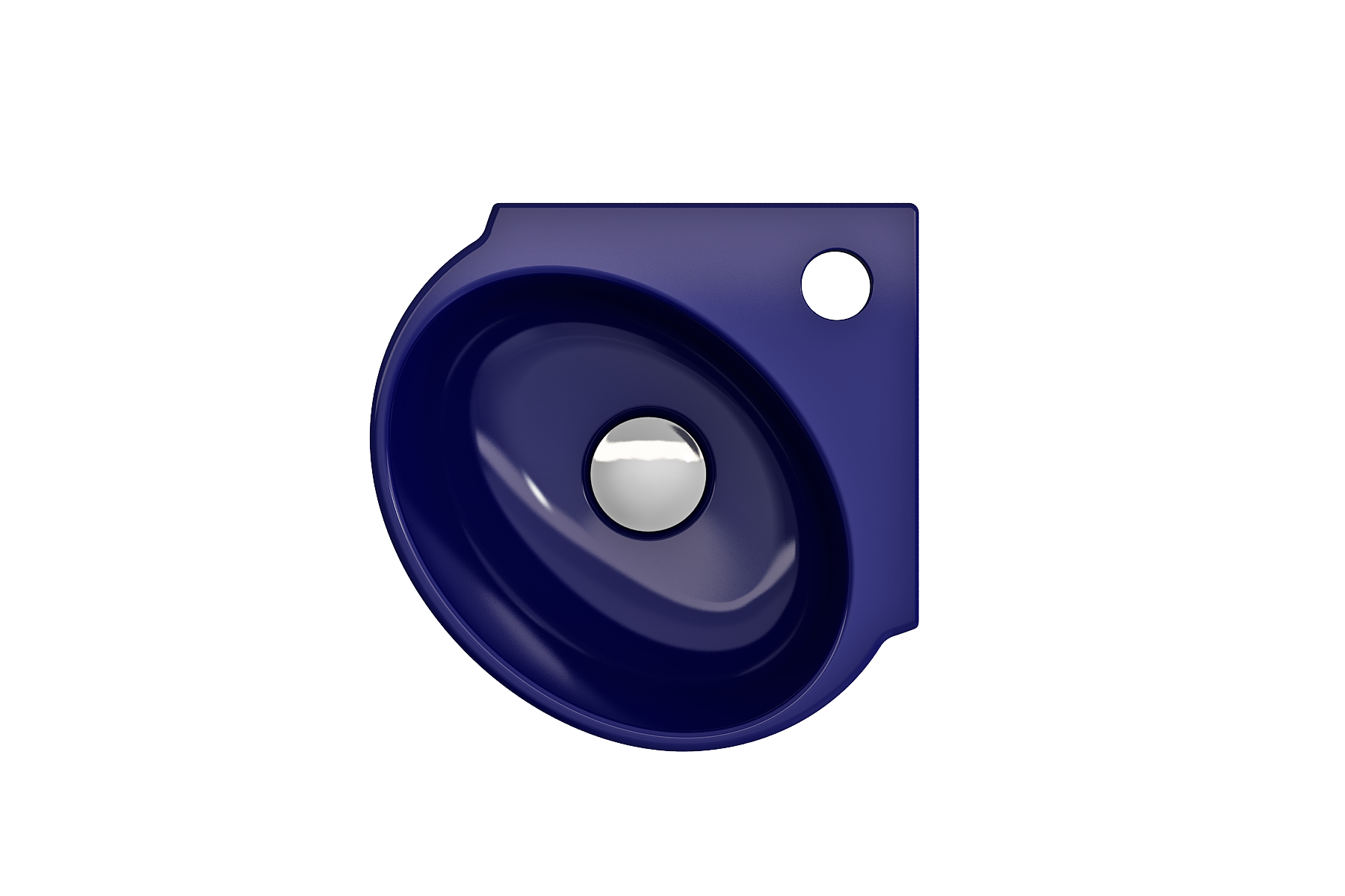 BOCCHI Milano 13" Oval Corner Fireclay Bathroom Sink, Sapphire Blue, Single Faucet Hole, 1392-010-0126