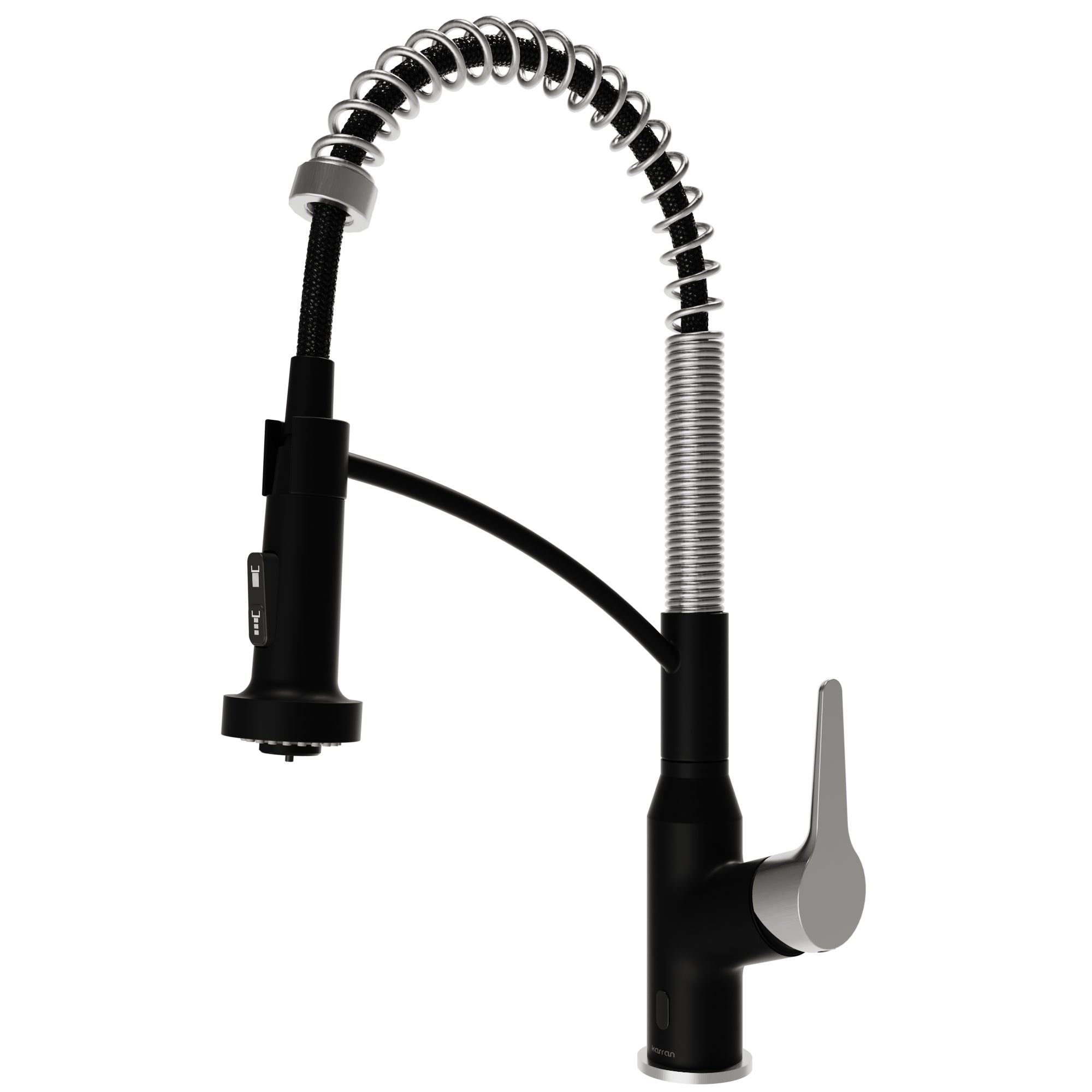Karran Scottsdale Touchless Pull-Down Kitchen Faucet, Matte Black & Stainless Steel, Brass, KKF215MBSFSS