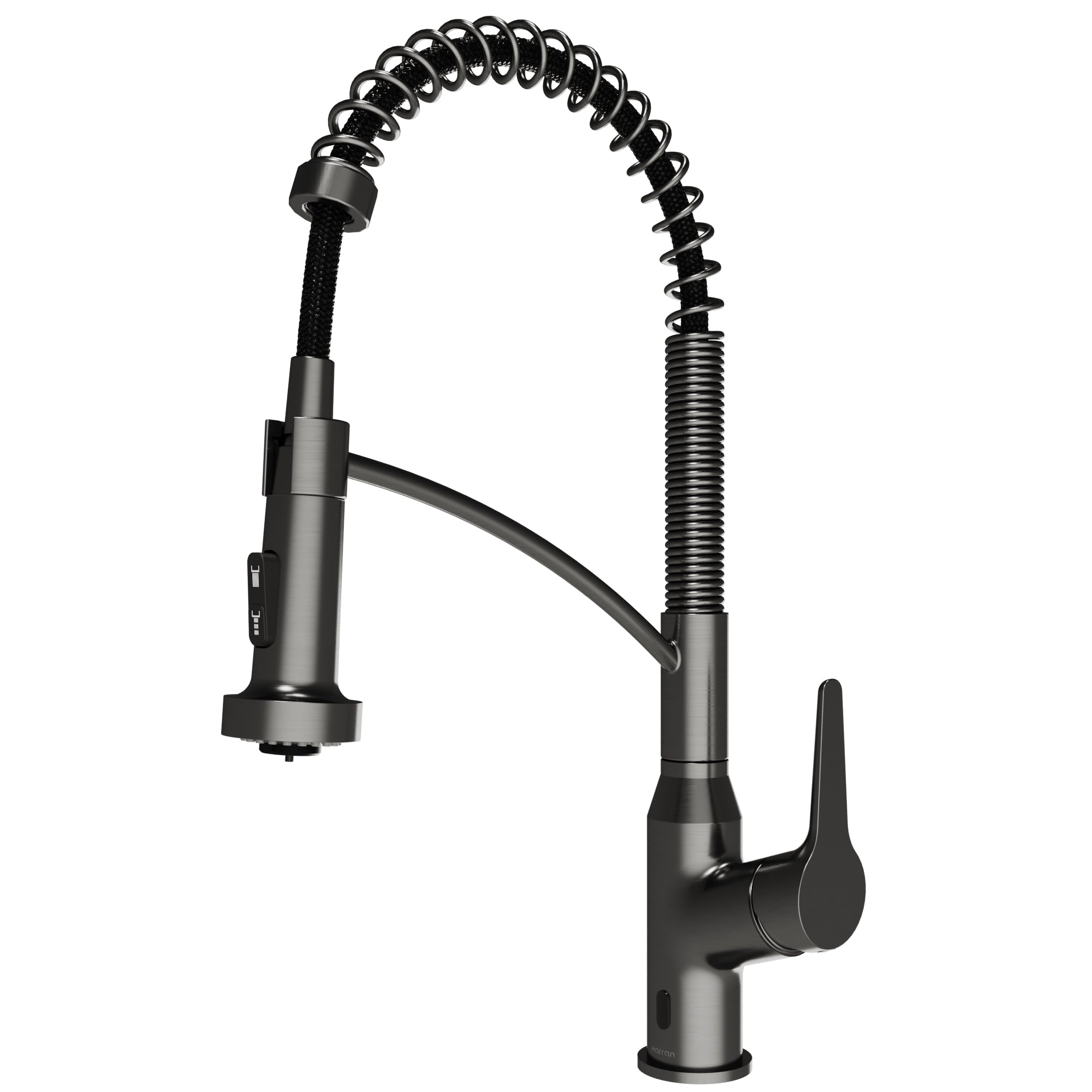 Karran Scottsdale Touchless Pull-Down Kitchen Faucet, Spot-Free Gunmetal Grey, Brass, KKF215SFGG