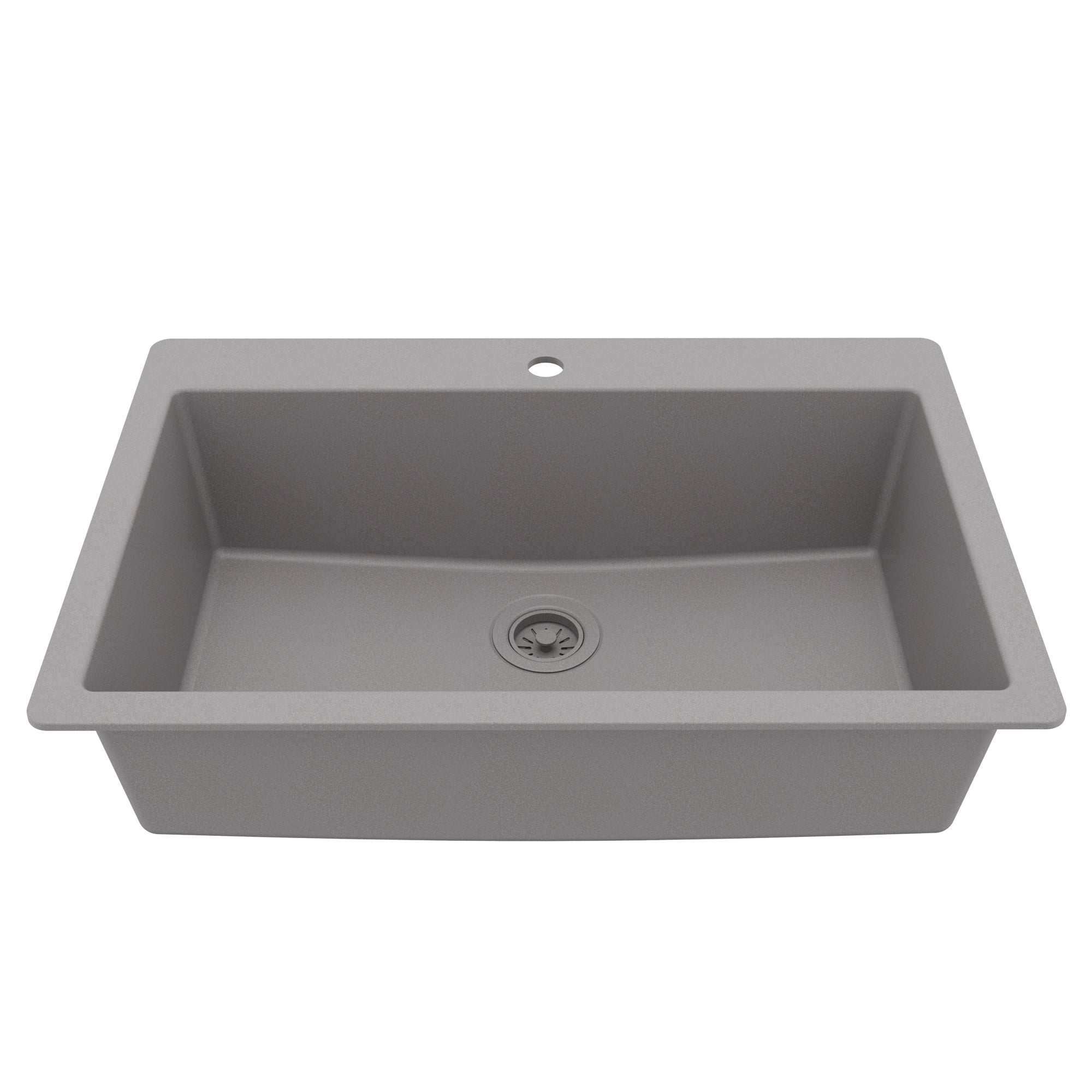 Main Image of Karran 33" Drop In/Topmount Quartz Composite Kitchen Sink, Grey, QT-812-GR