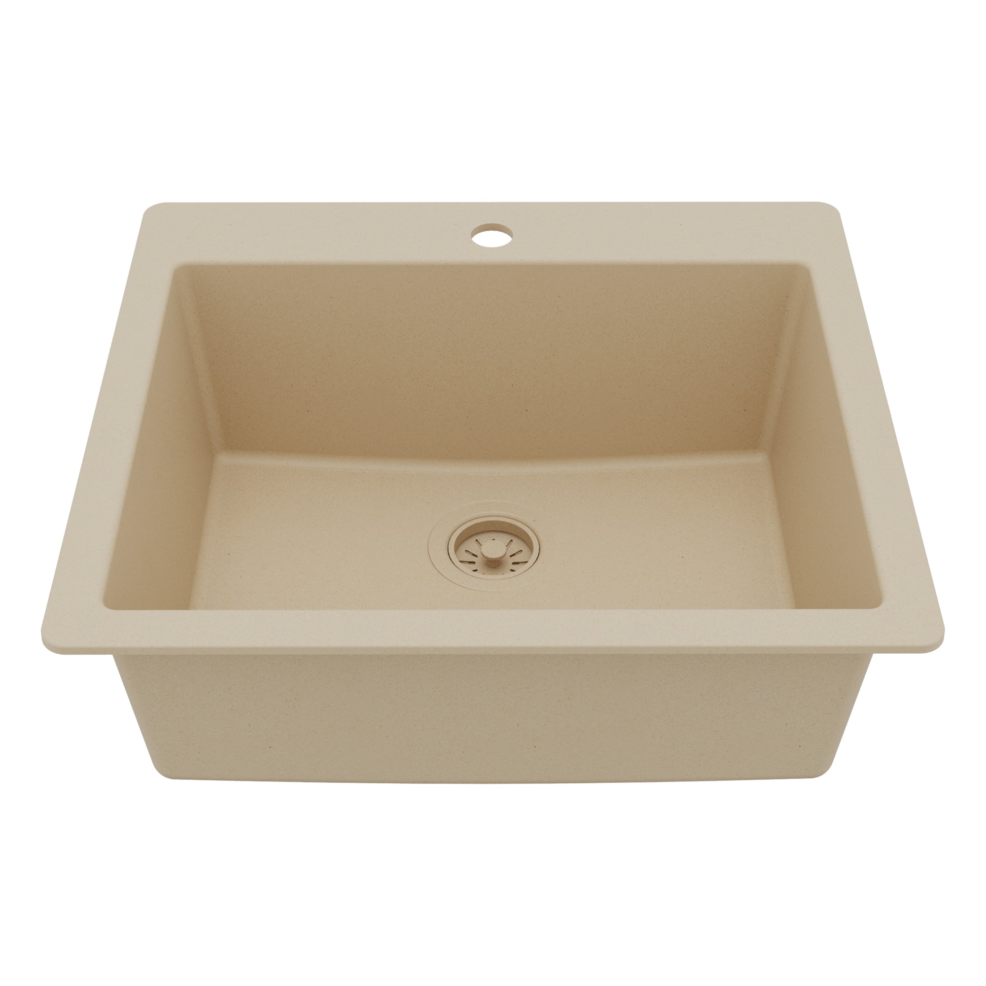 Main Image of Karran 25" Drop In/Topmount Quartz Composite Kitchen Sink, Bisque, QT-820-BI