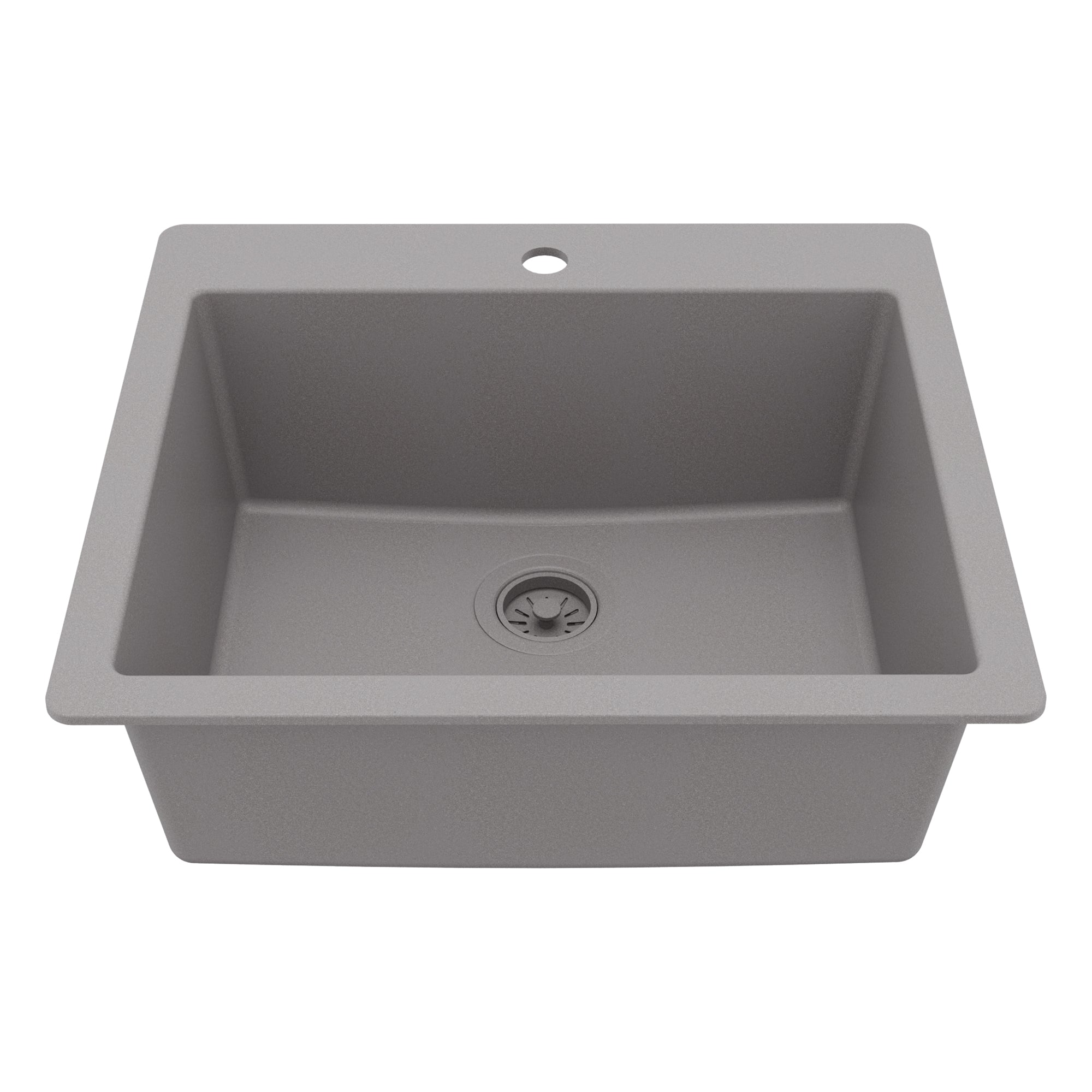 Main Image of Karran 25" Drop In/Topmount Quartz Composite Kitchen Sink, Grey, QT-820-GR