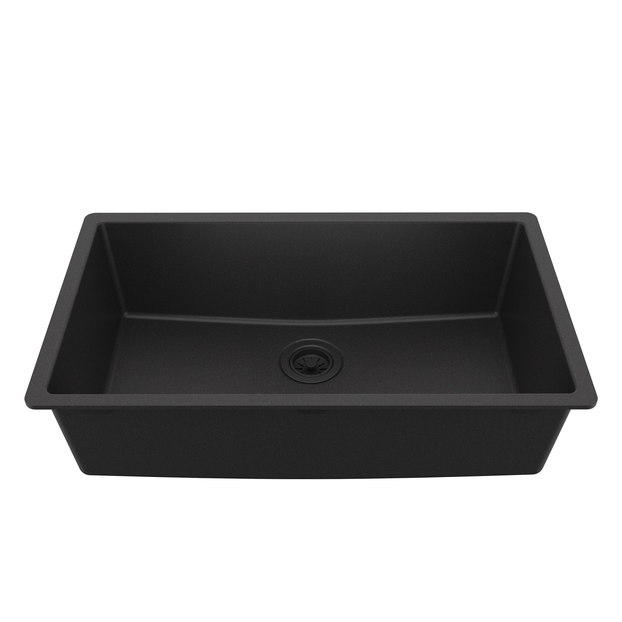 Main Image of Karran 32" Undermount Quartz Composite Kitchen Sink, Black, QU-812-BL