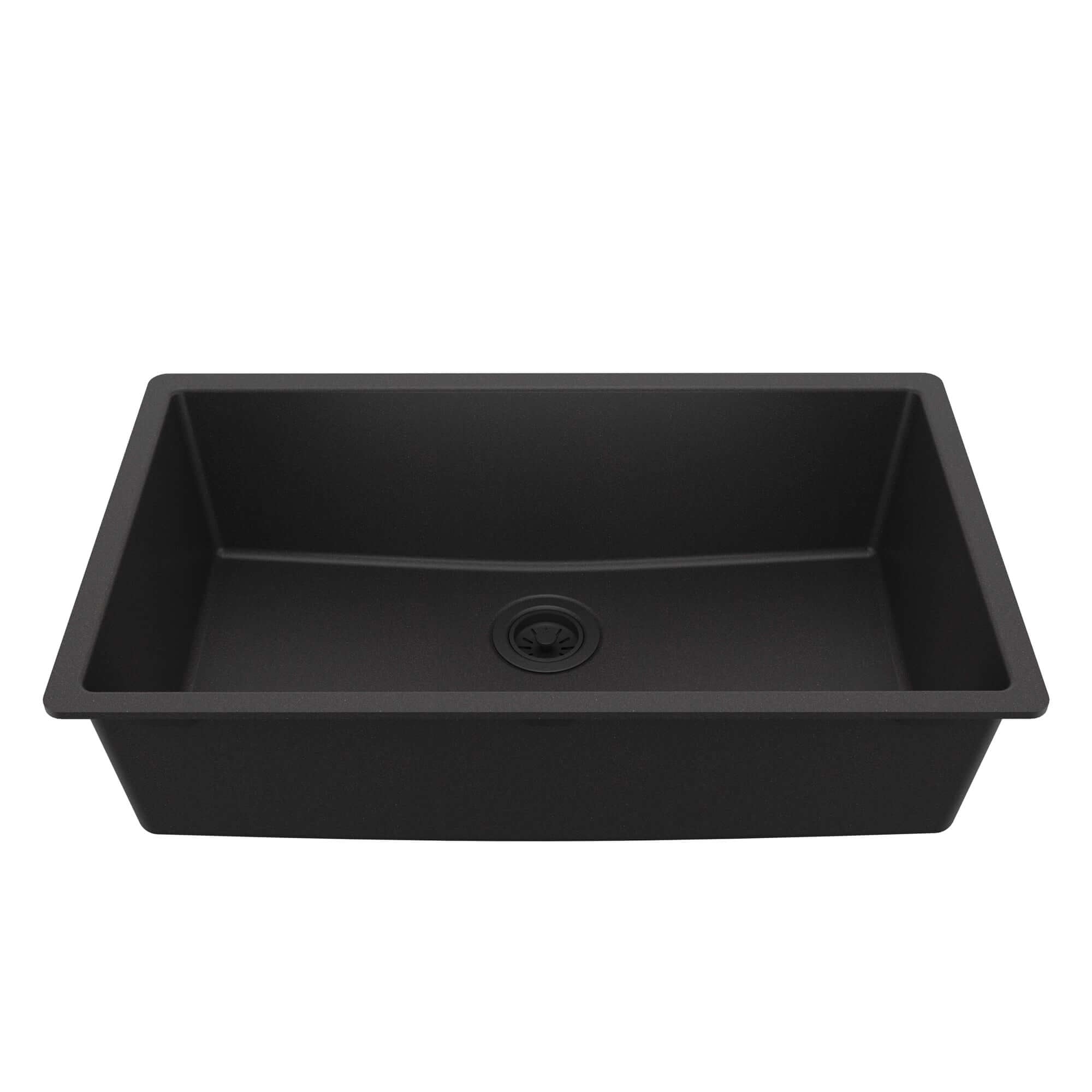 Main Image of Karran 32" Undermount Quartz Composite Kitchen Sink, Black, QU-812-BL