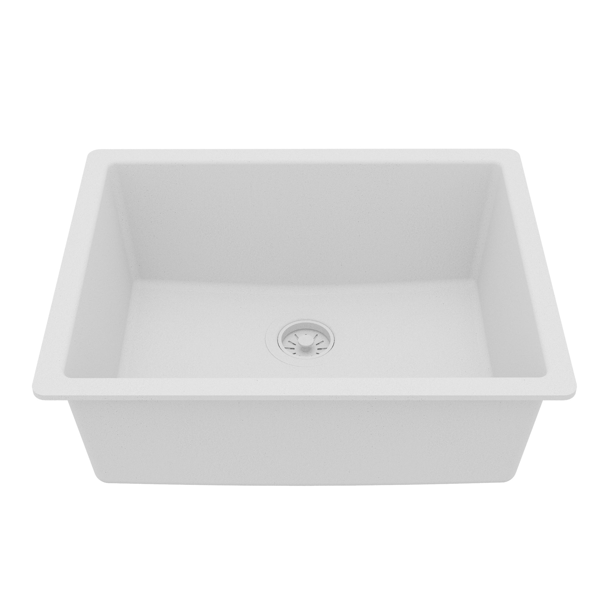 Main Image of Karran 24" Undermount Quartz Composite Kitchen Sink, White, QU-820-WH