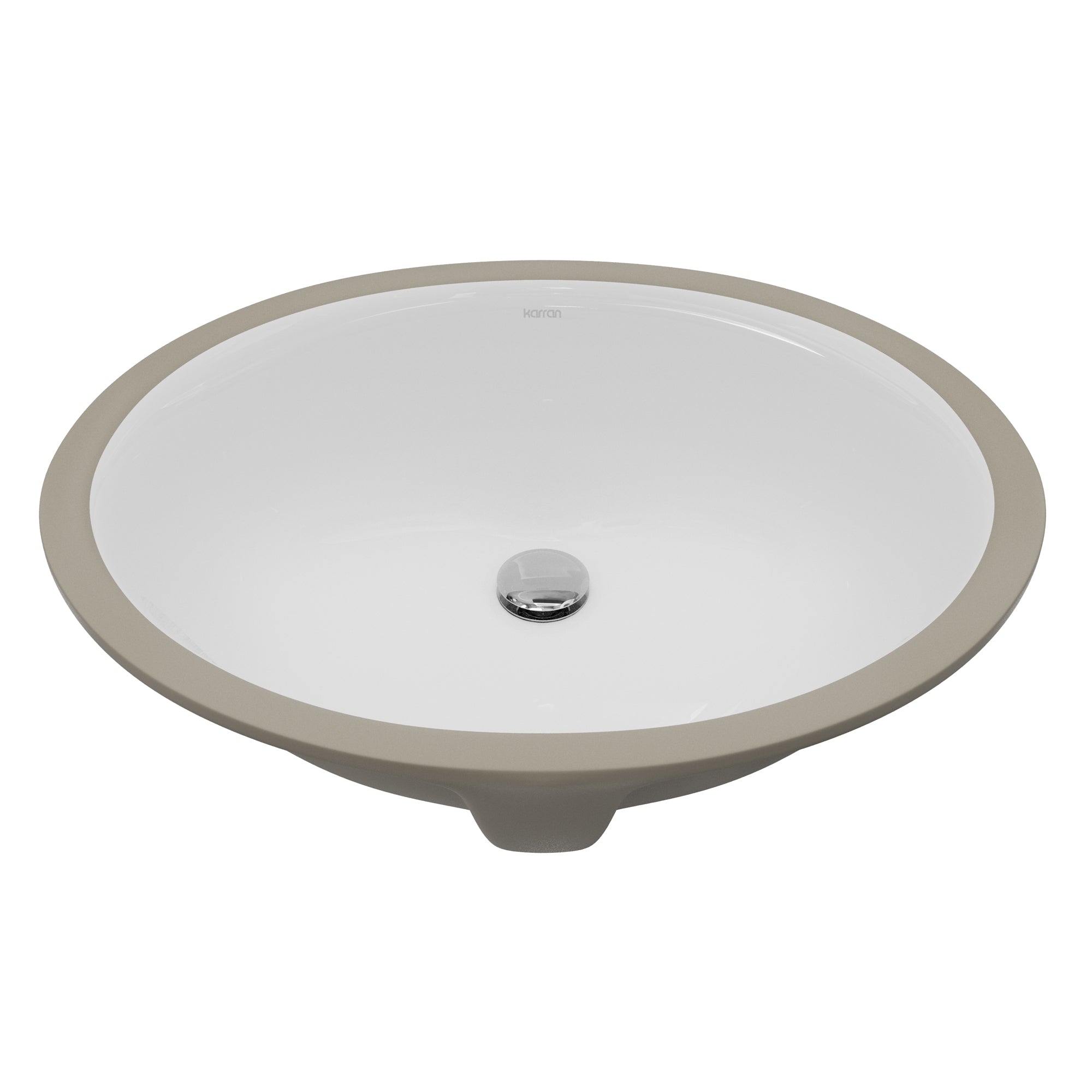 Karran Valera 15" x 18.125" Oval Undermount Vitreous China Bathroom Sink, White, VC-103-WH