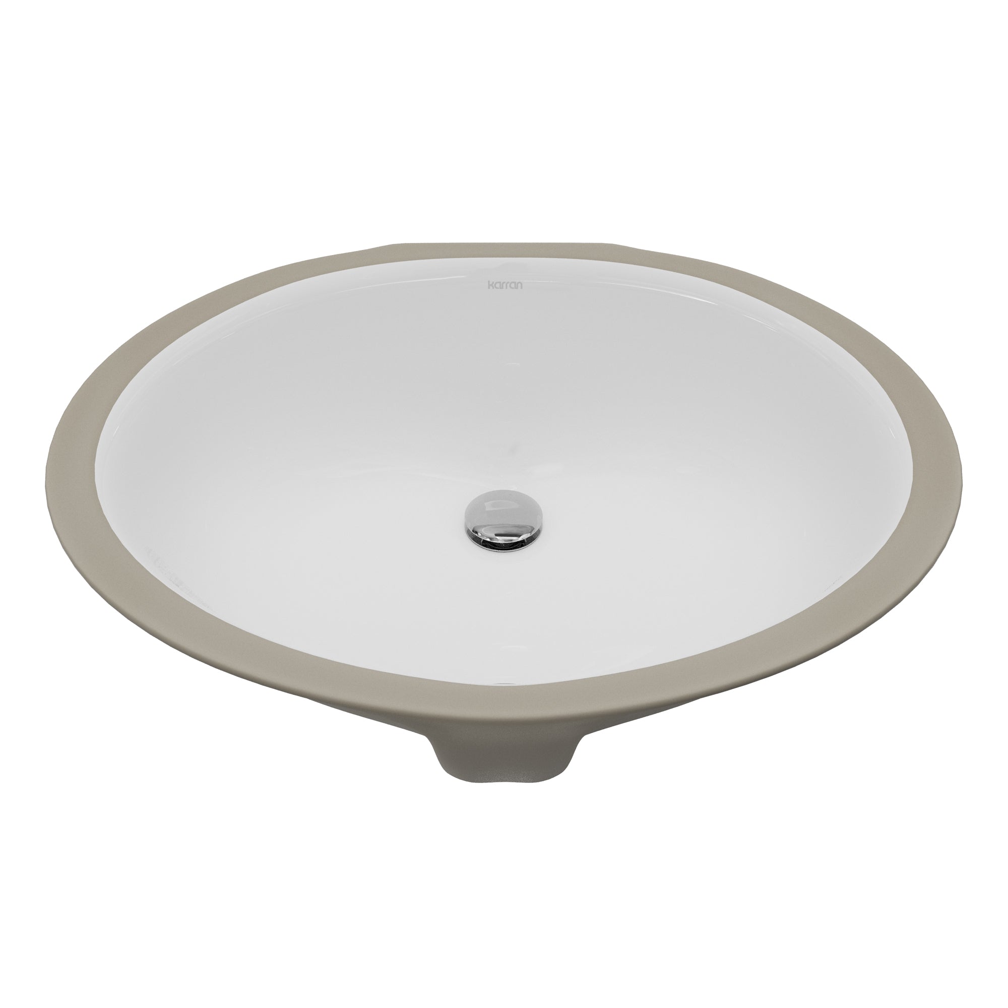 Karran Valera 15.75" x 19.25" Oval Undermount Vitreous China ADA Bathroom Sink, White, VC-104-WH
