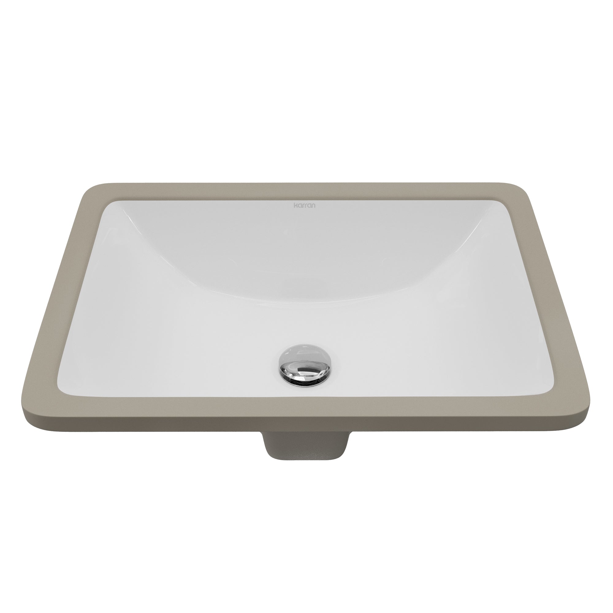 Karran Valera 18" Rectangular Undermount Vitreous China Bathroom Sink, White, VC-105-WH