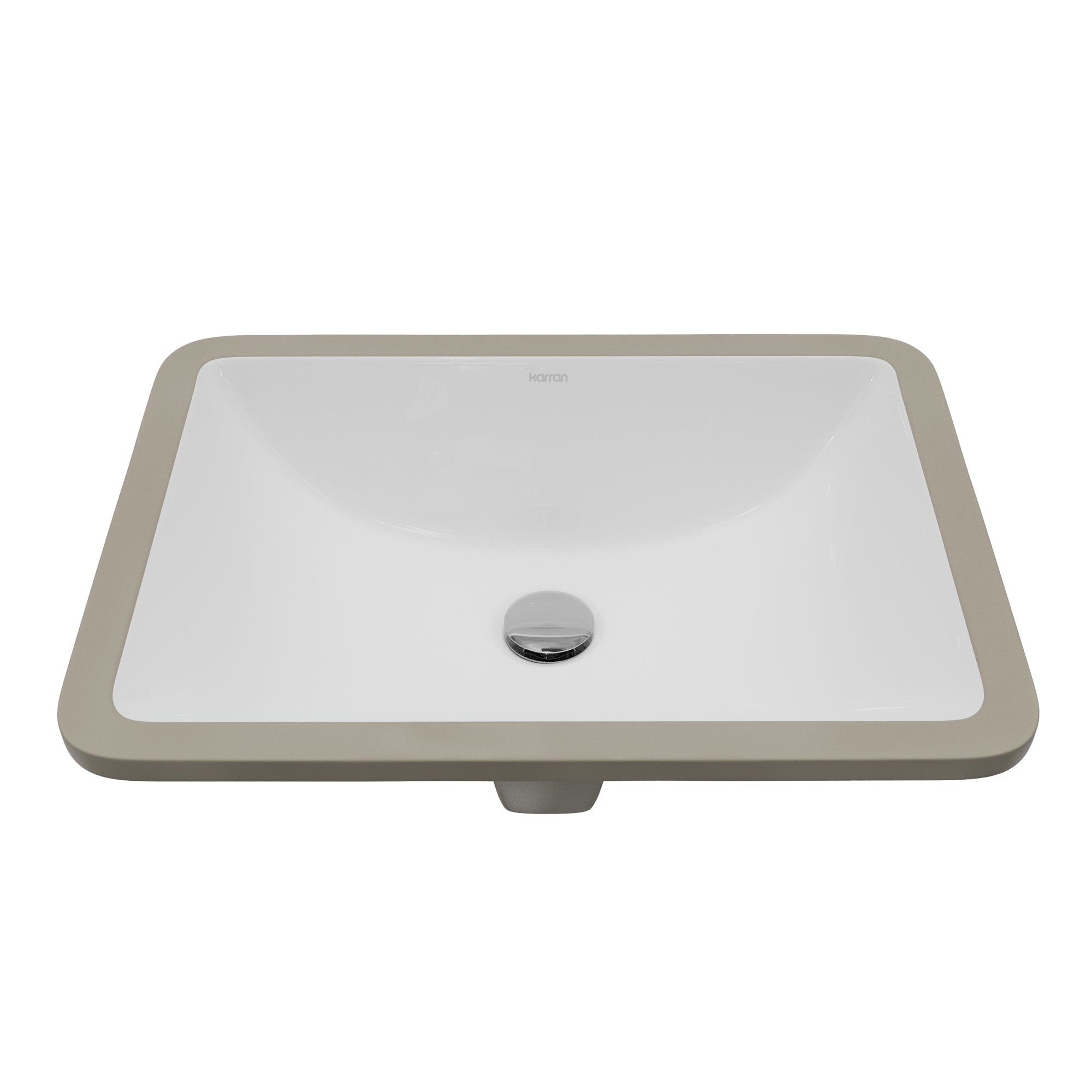 Karran Valera 15.375" x 20.5" Rectangular Undermount Vitreous China Bathroom Sink, White, VC-107-WH