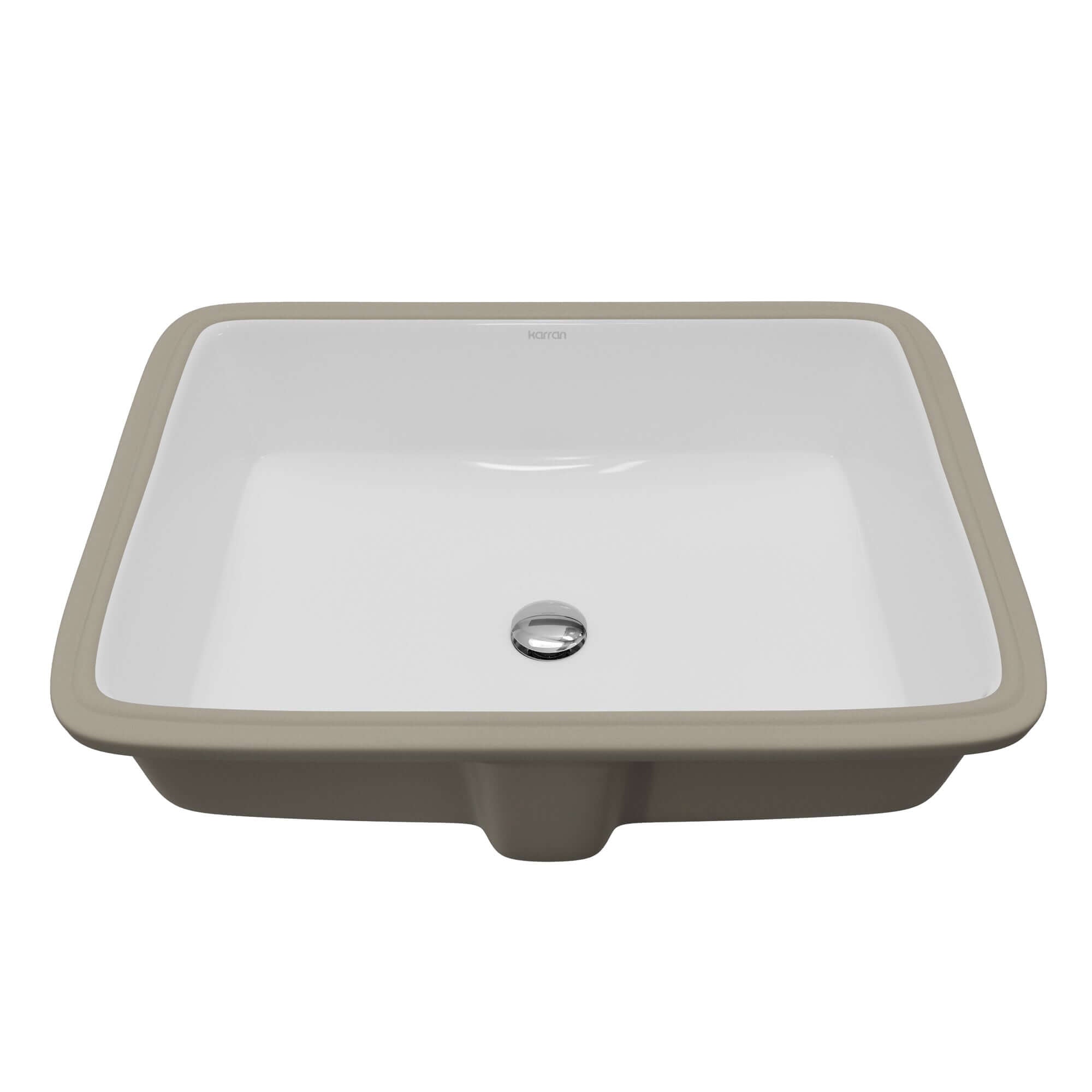 Karran Valera 20" Rectangular Undermount Vitreous China Bathroom Sink, White, VC-110-WH