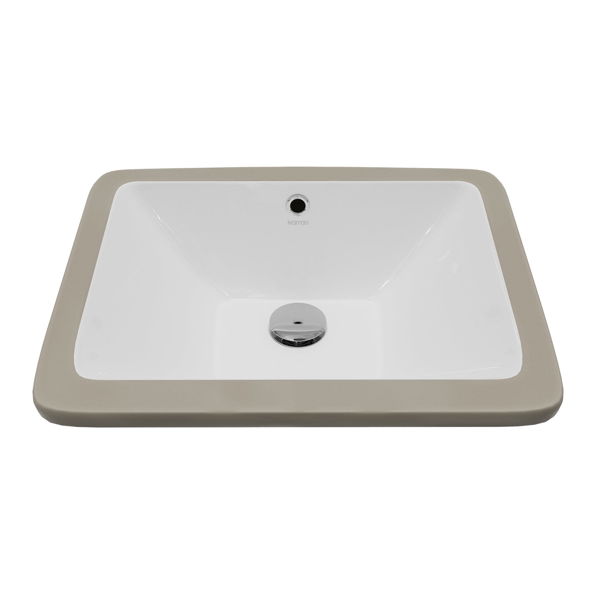 Karran Valera 17" Rectangular Undermount Vitreous China Bathroom Sink, White, VC-115-WH
