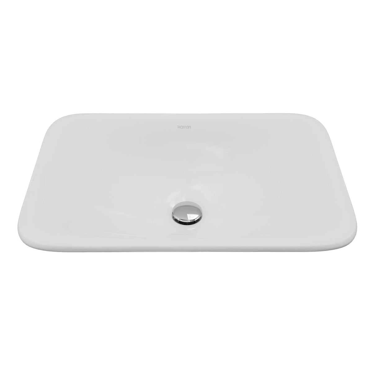 Main Image of Karran Valera 21.125" x 14.5" x 4" Rectangular Vessel Vitreous China ADA Bathroom Sink, White, VC-202-WH