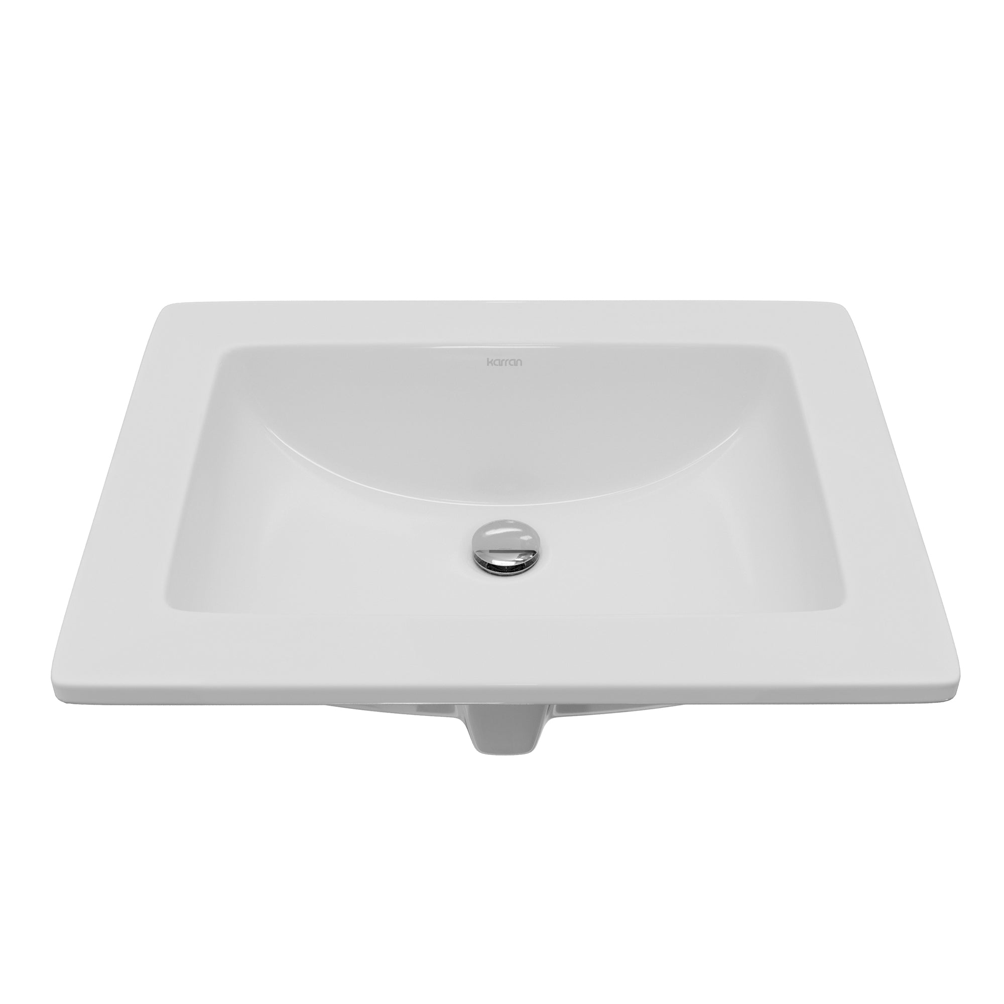 Karran Valera 17.125" x 23.25" Rectangular Drop In/Topmount Vitreous China ADA Bathroom Sink, White, VC-205-WH