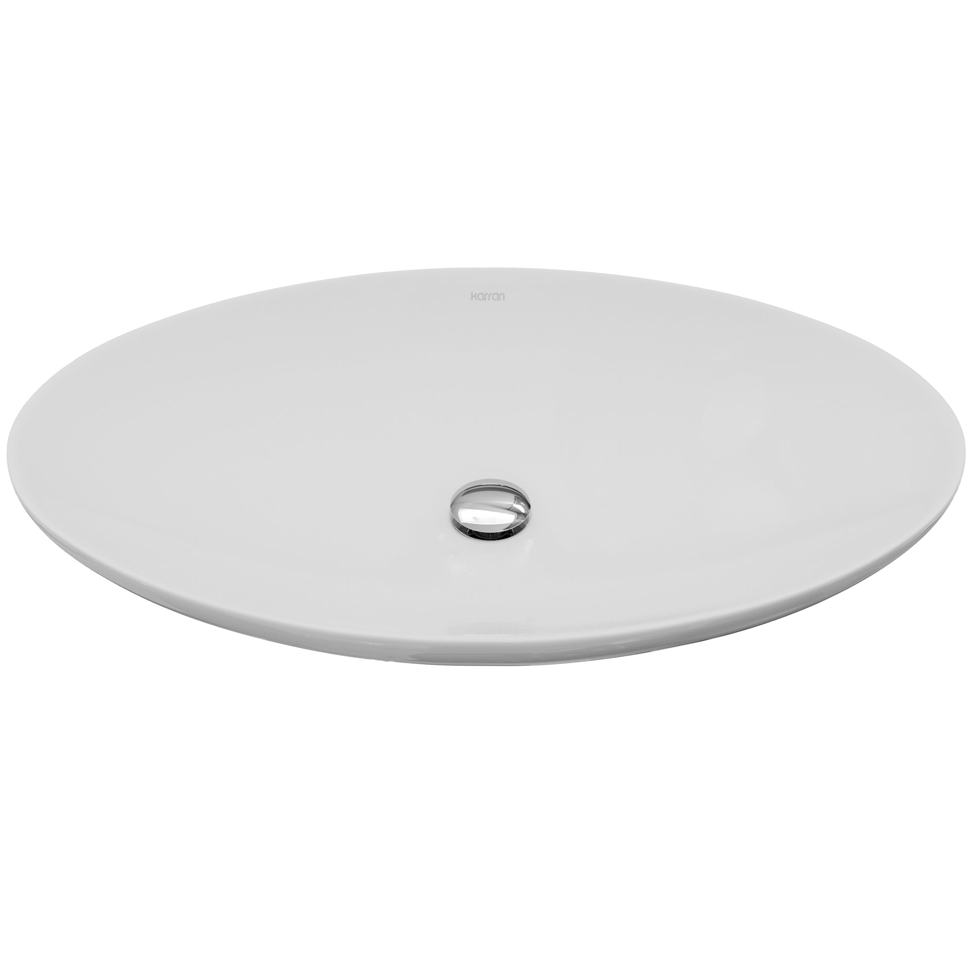 Main Image of Karran Valera 27" x 163/4" x 31/4" Oval Vessel Vitreous China ADA Bathroom Sink, White, VC-303-WH