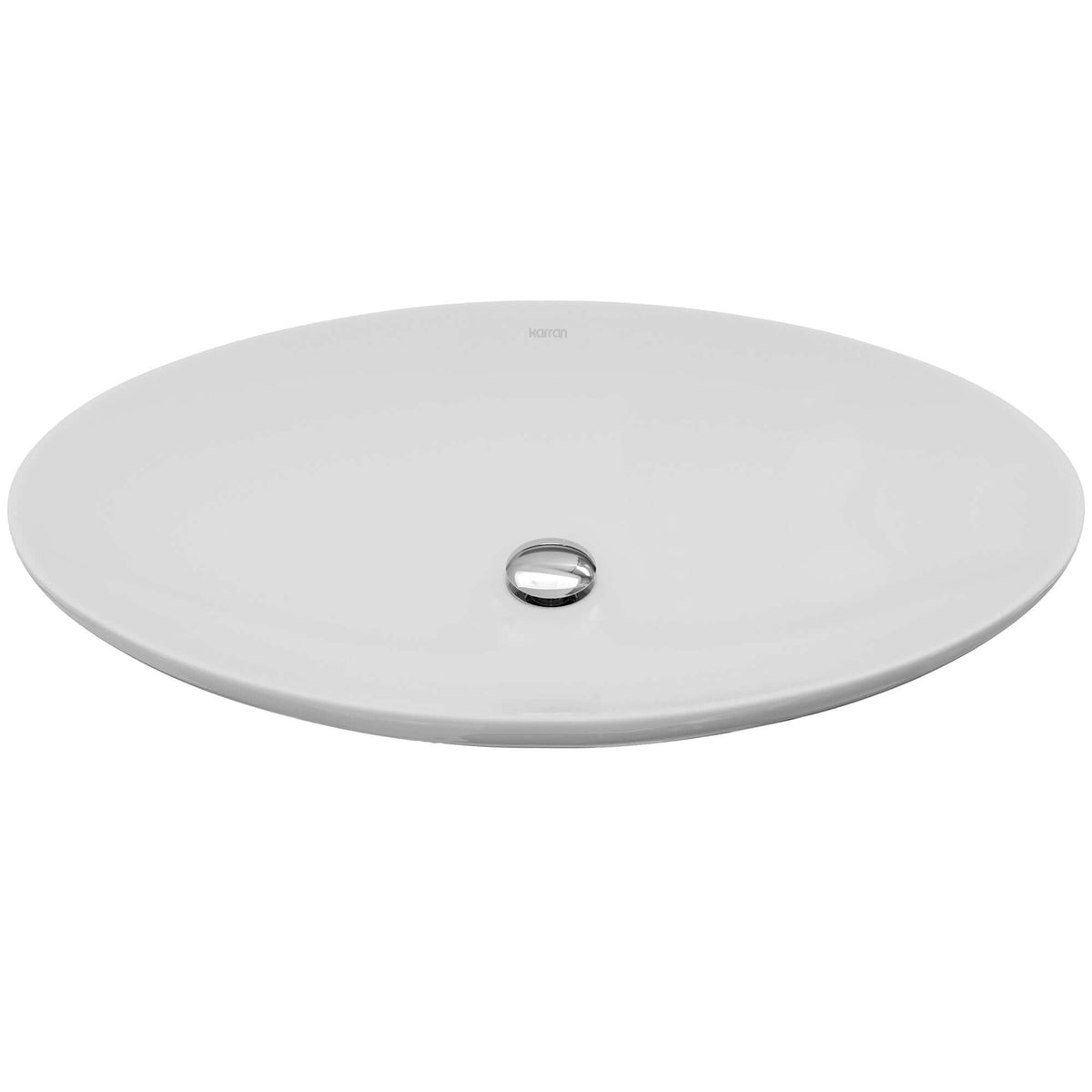 Main Image of Karran Valera 27" x 163/4" x 31/4" Oval Vessel Vitreous China ADA Bathroom Sink, White, VC-303-WH