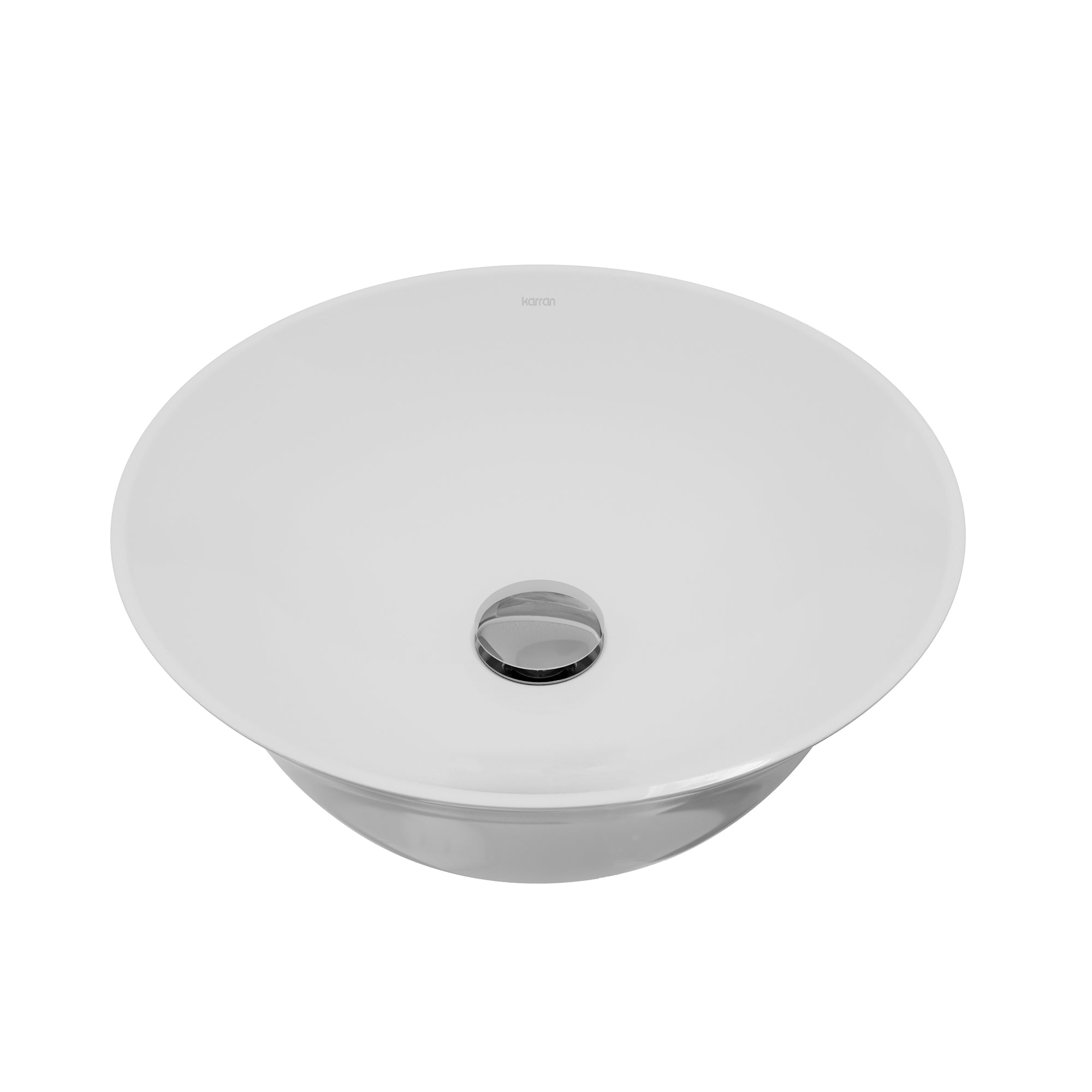 Main Image of Karran Valera 16.5" x 16.5" x 4" Round Vessel Vitreous China ADA Bathroom Sink, White, VC-427-WH