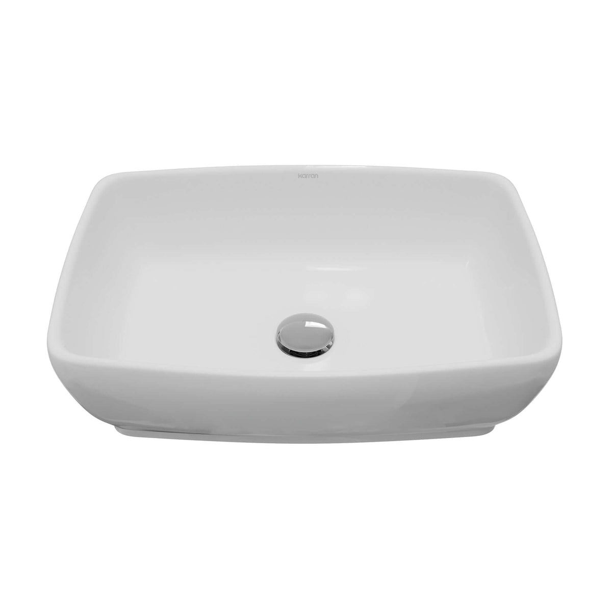 Main Image of Karran Valera 19" x 13.25" x 4.5" Rectangular Vessel Vitreous China ADA Bathroom Sink, White, VC-502-WH