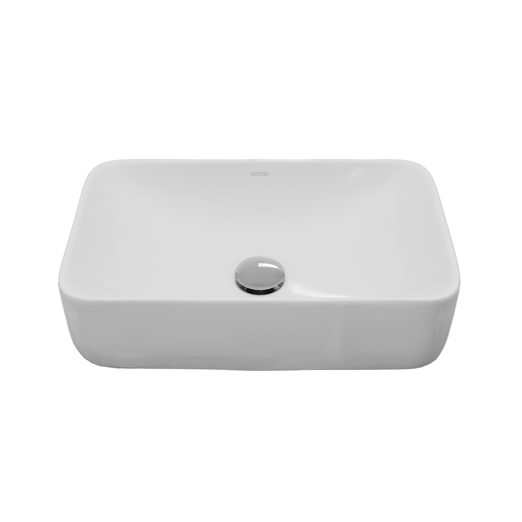 Main Image of Karran Valera 19" x 11.5" x 3.75" Rectangular Vessel Vitreous China ADA Bathroom Sink, White, VC-507-WH