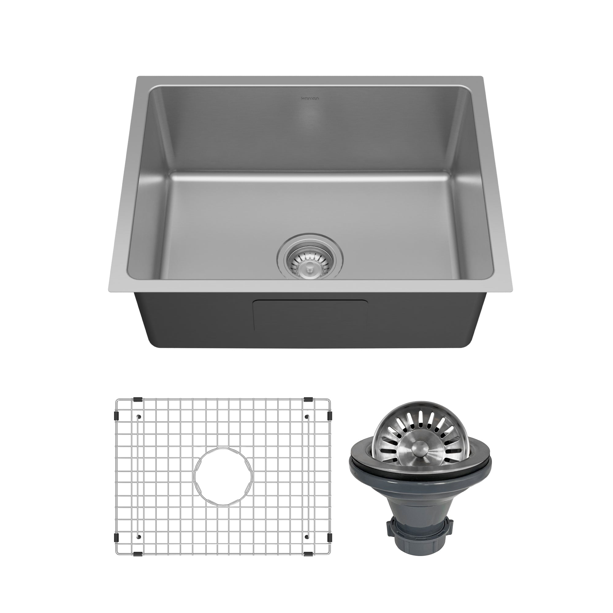 Karran Lansen 24" Undermount Stainless Steel Kitchen Sink, 18 Gauge, UMSB2311-PK1
