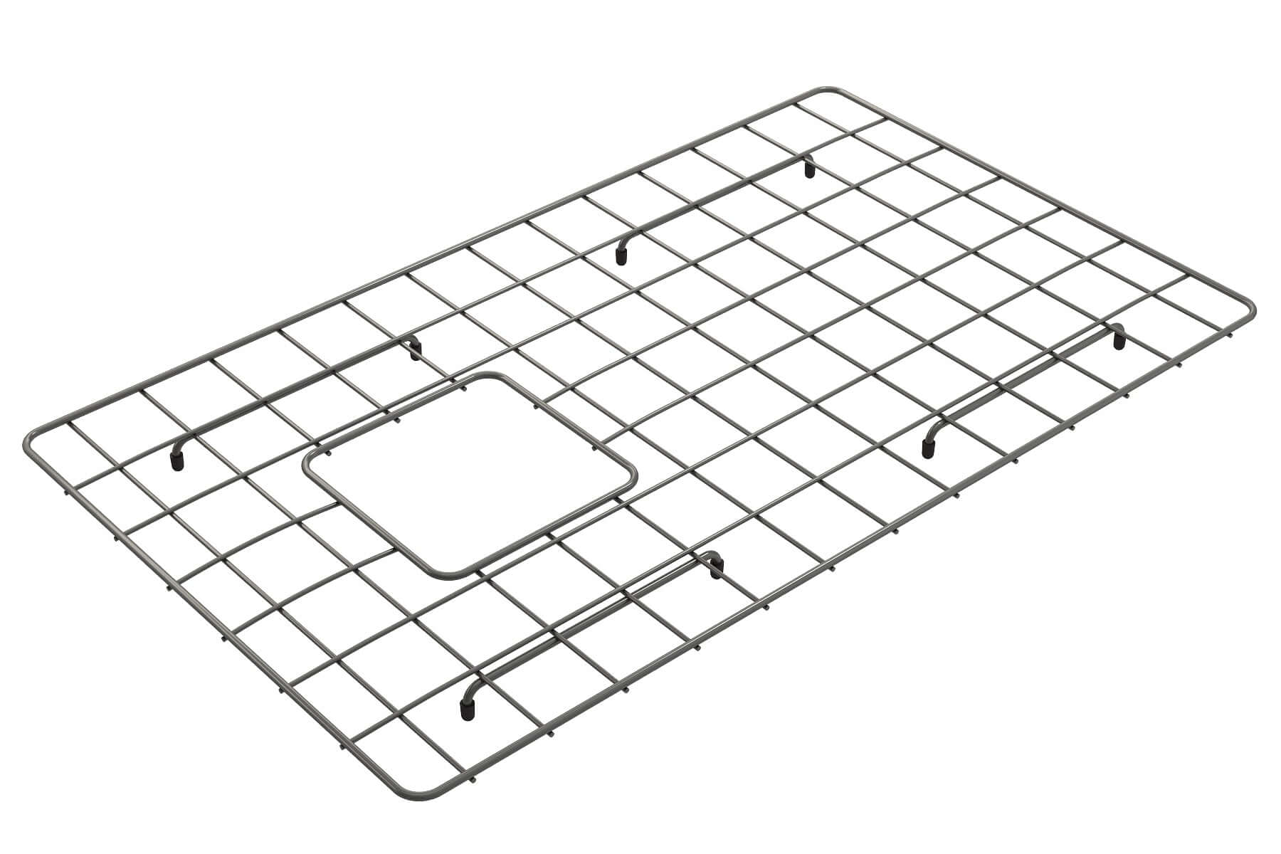 Alternate Image for BOCCHI Gun Metal finished Stainless Steel Sink Kit Grid for 30in. 1346/1347 Farmhouse Apron Front Fireclay Single Bowl Kitchen Sink, 2300 2002 GM